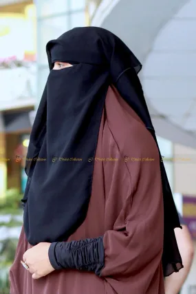 4 Layer Niqab Black