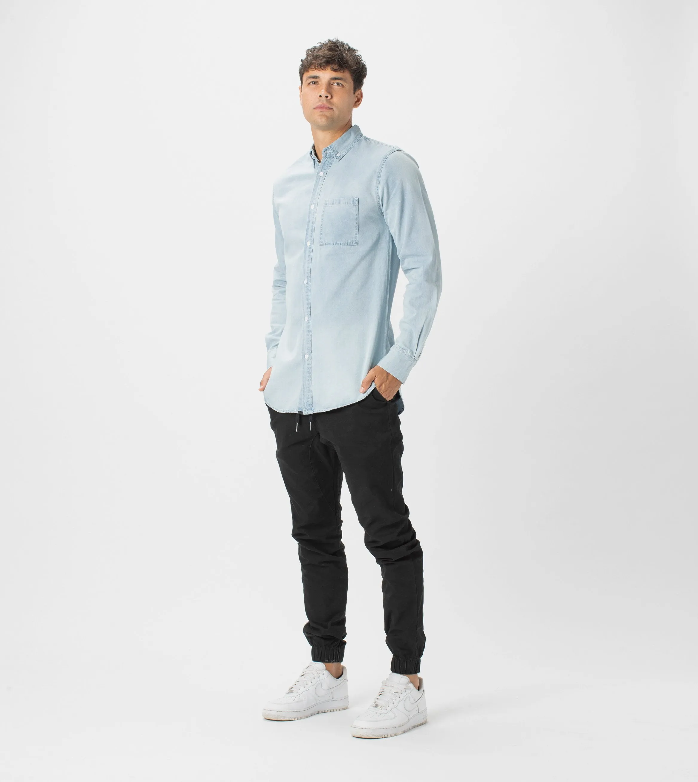 7 Foot Work Denim LS Shirt Original Blue