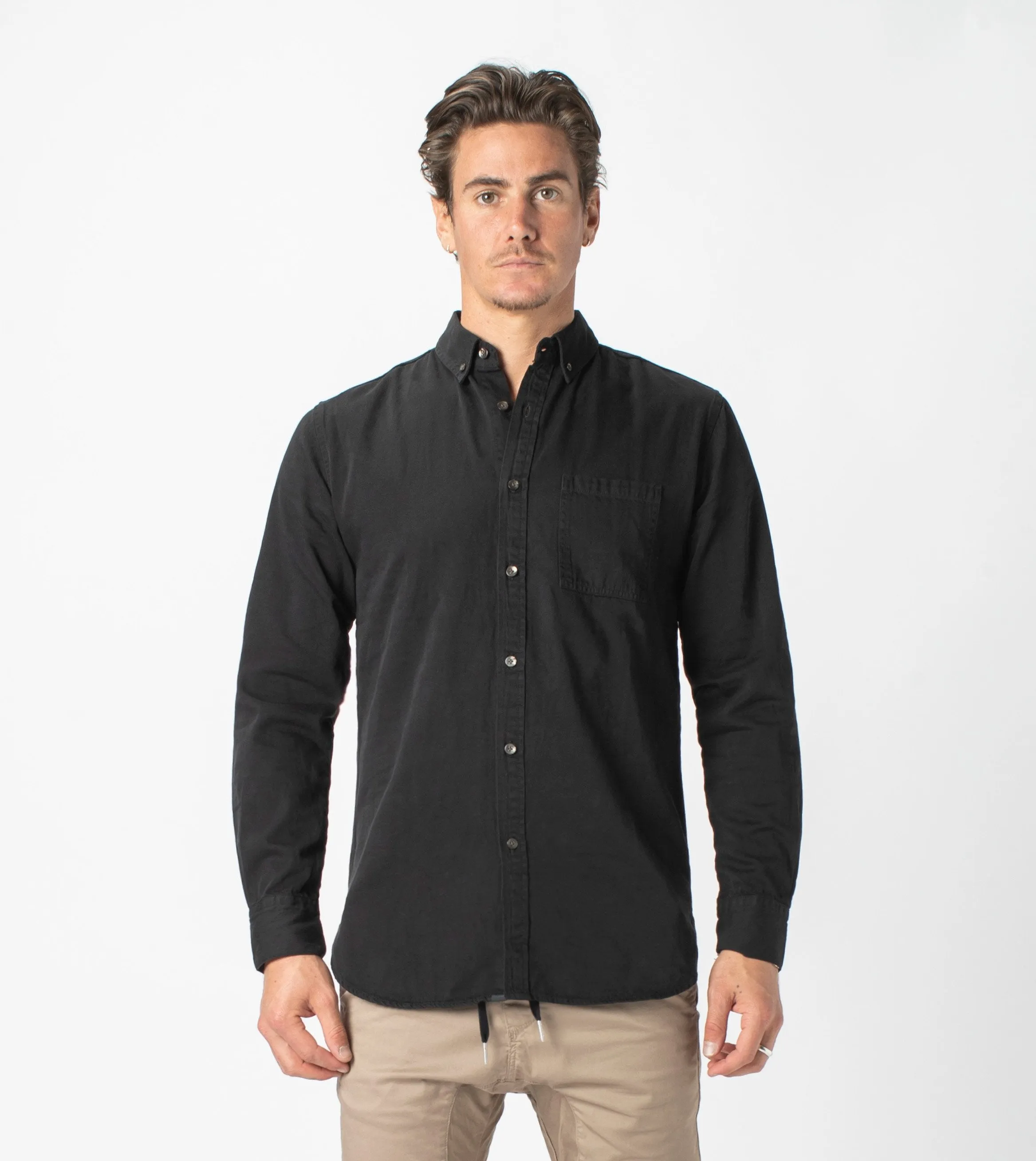 7 Foot Work Denim LS Shirt Washed Black