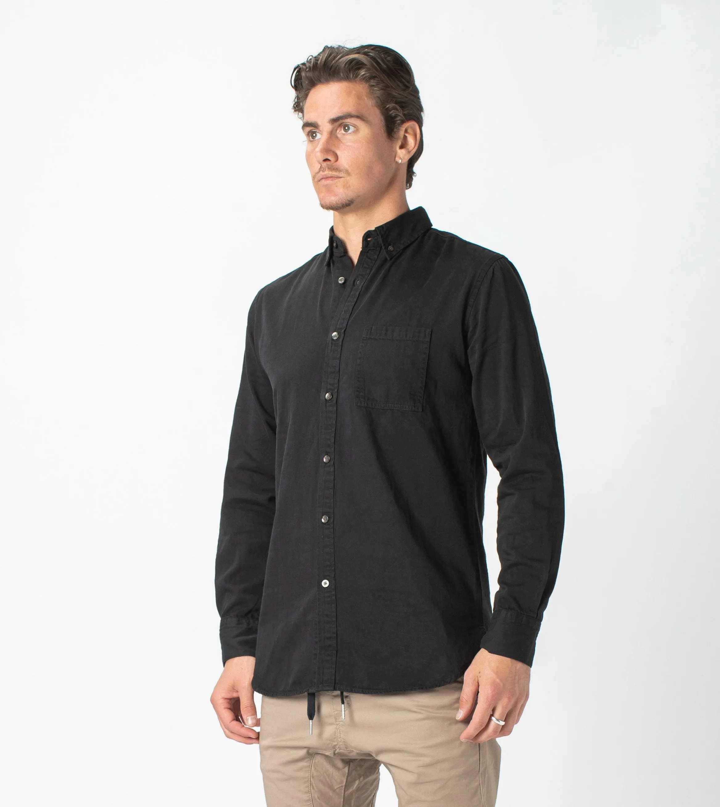 7 Foot Work Denim LS Shirt Washed Black