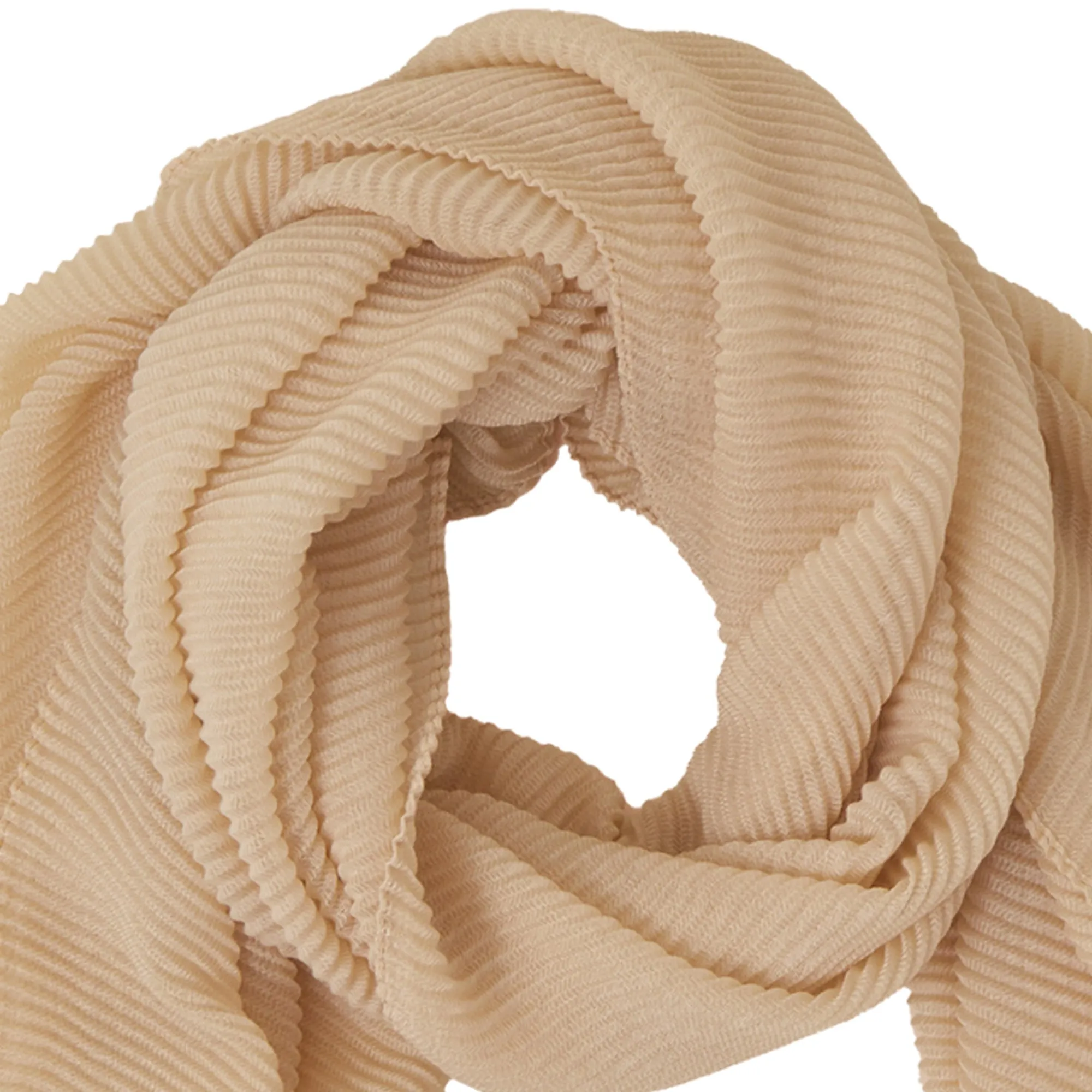 Accessorize London Women's Lightweight Pleated Scarf Natural