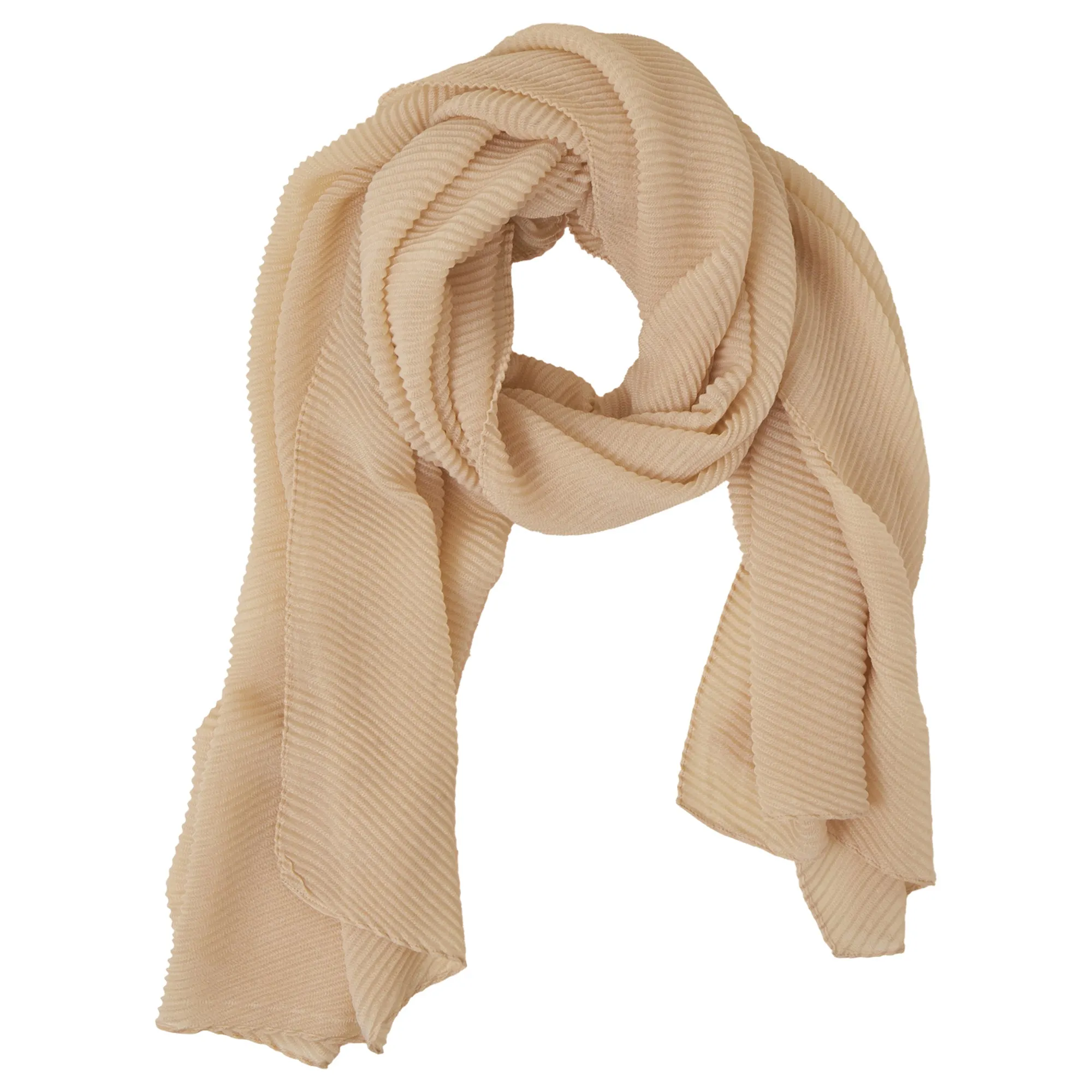 Accessorize London Women's Lightweight Pleated Scarf Natural