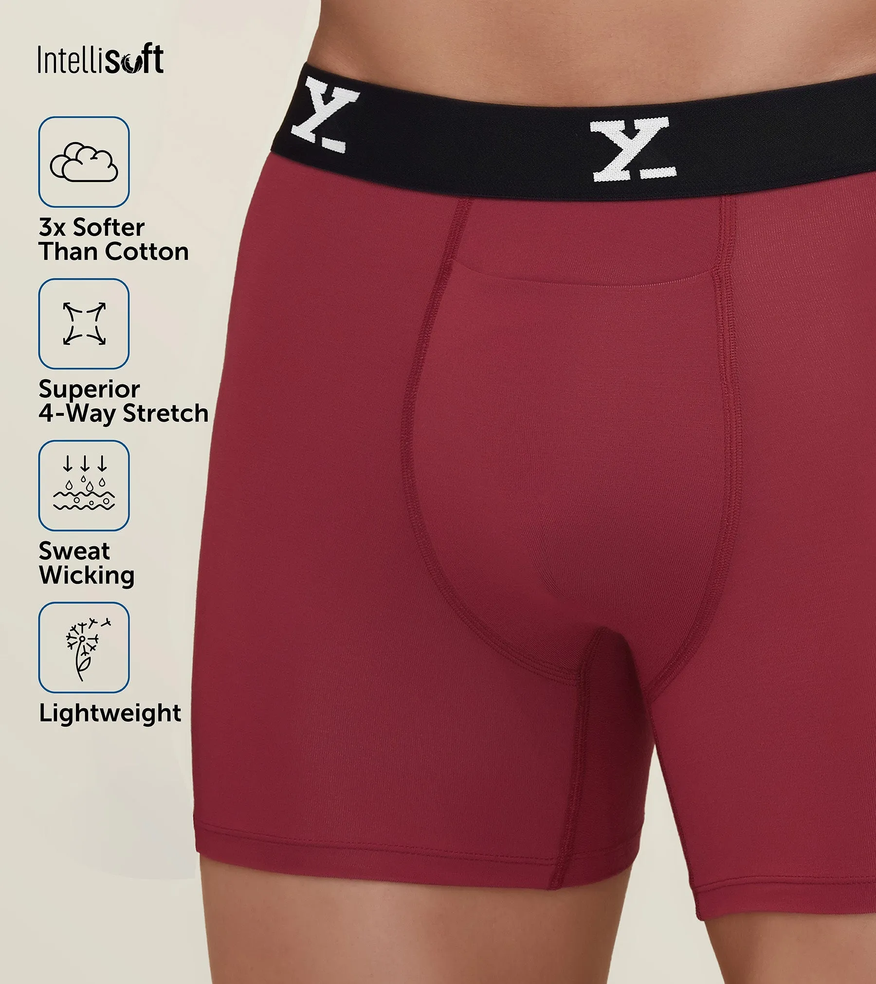 Ace Modal Boxer Briefs Bold Burgundy