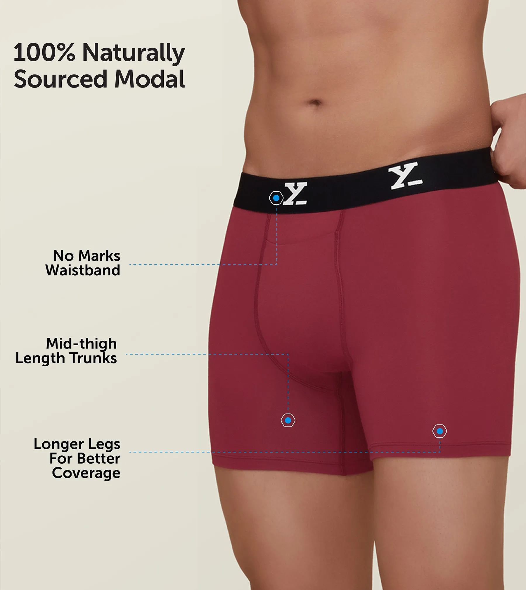 Ace Modal Boxer Briefs Bold Burgundy