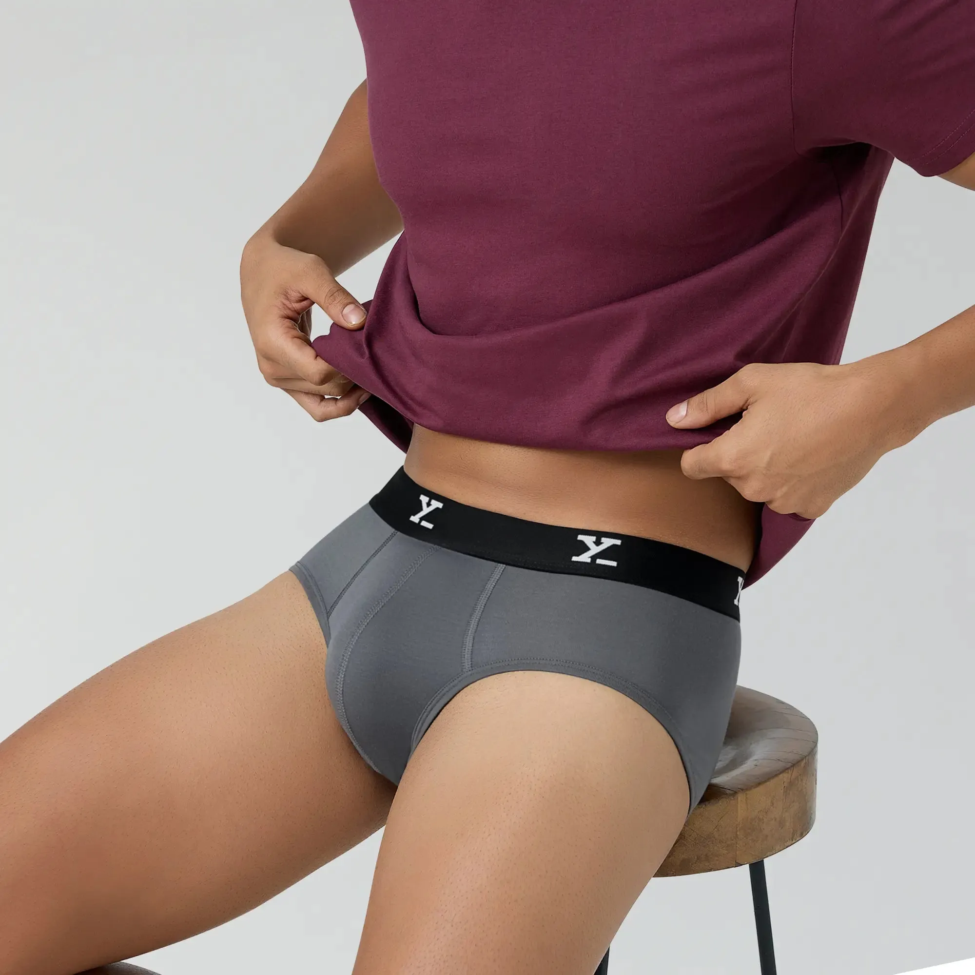 Ace Modal Briefs Charcoal Grey