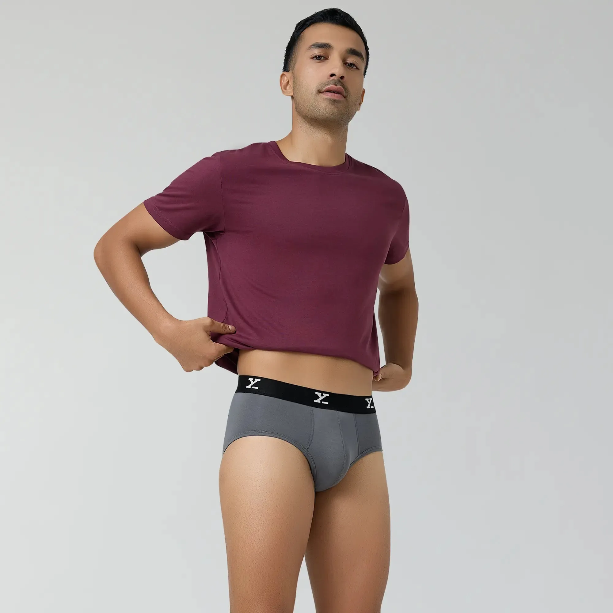 Ace Modal Briefs Charcoal Grey