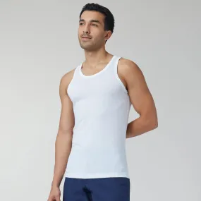 Ace Modal-Cotton Round Neck Vests Polar White Regular Fit