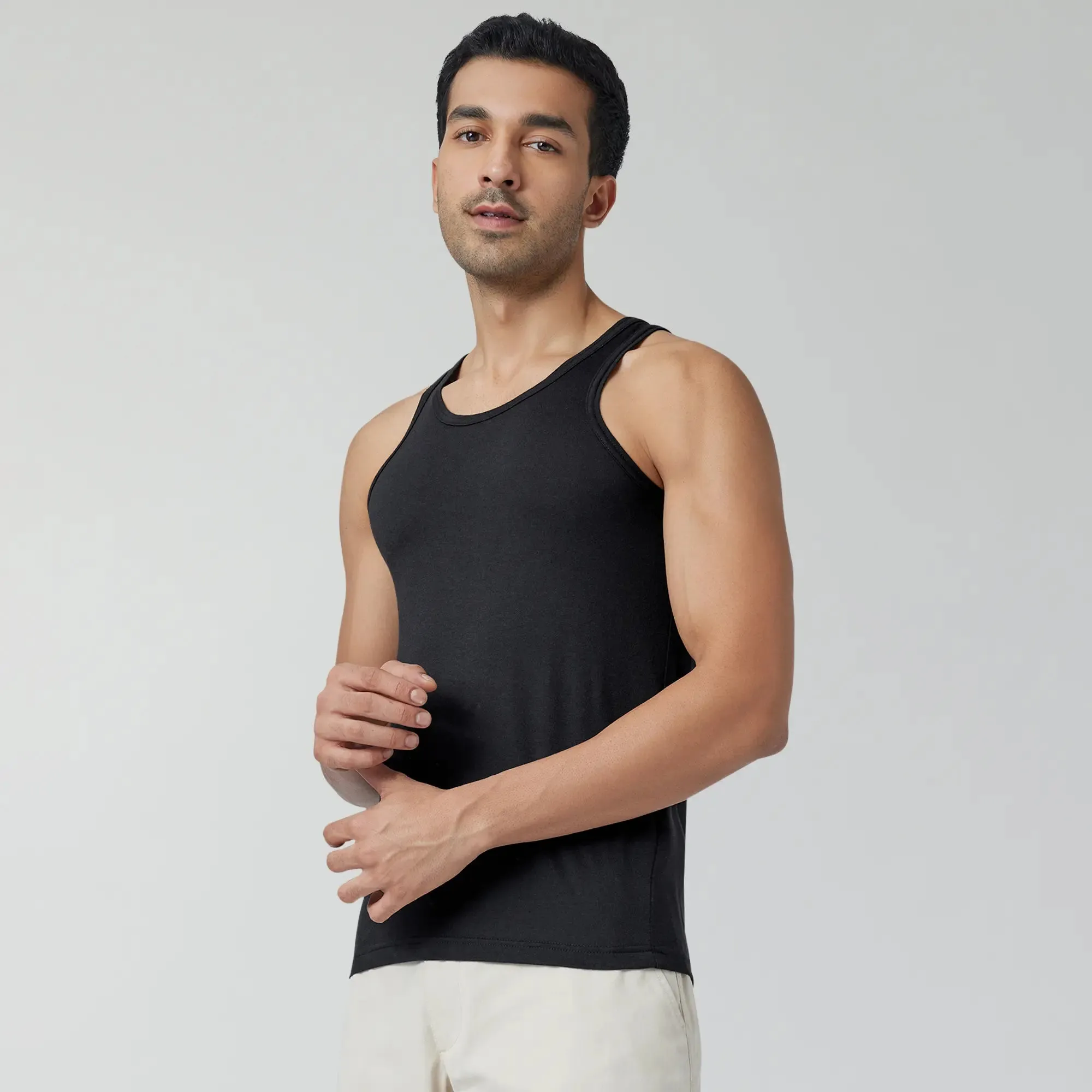 Ace Modal-Cotton Vest Black Knight