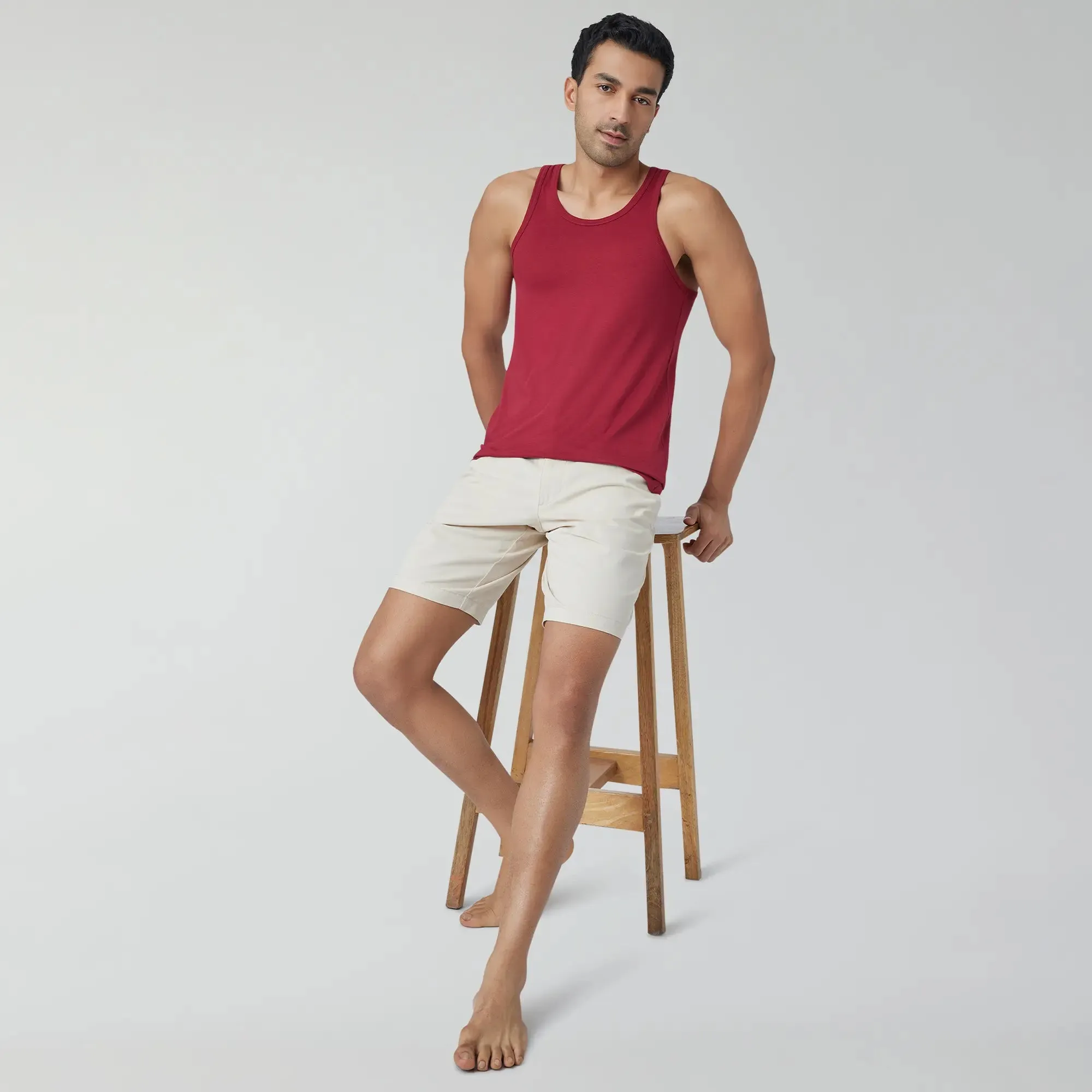 Ace Modal-Cotton Vest Bold Burgundy