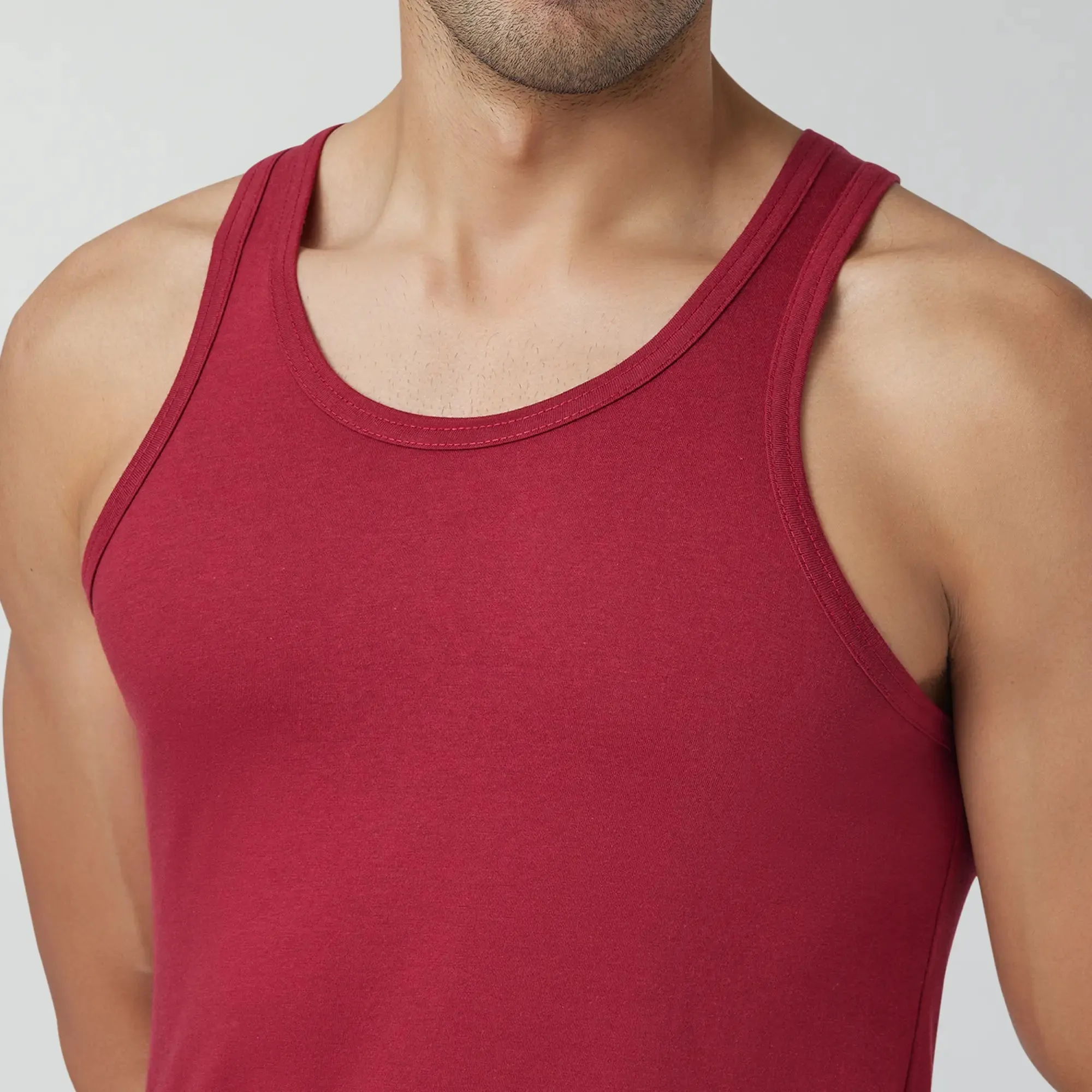 Ace Modal-Cotton Vest Bold Burgundy