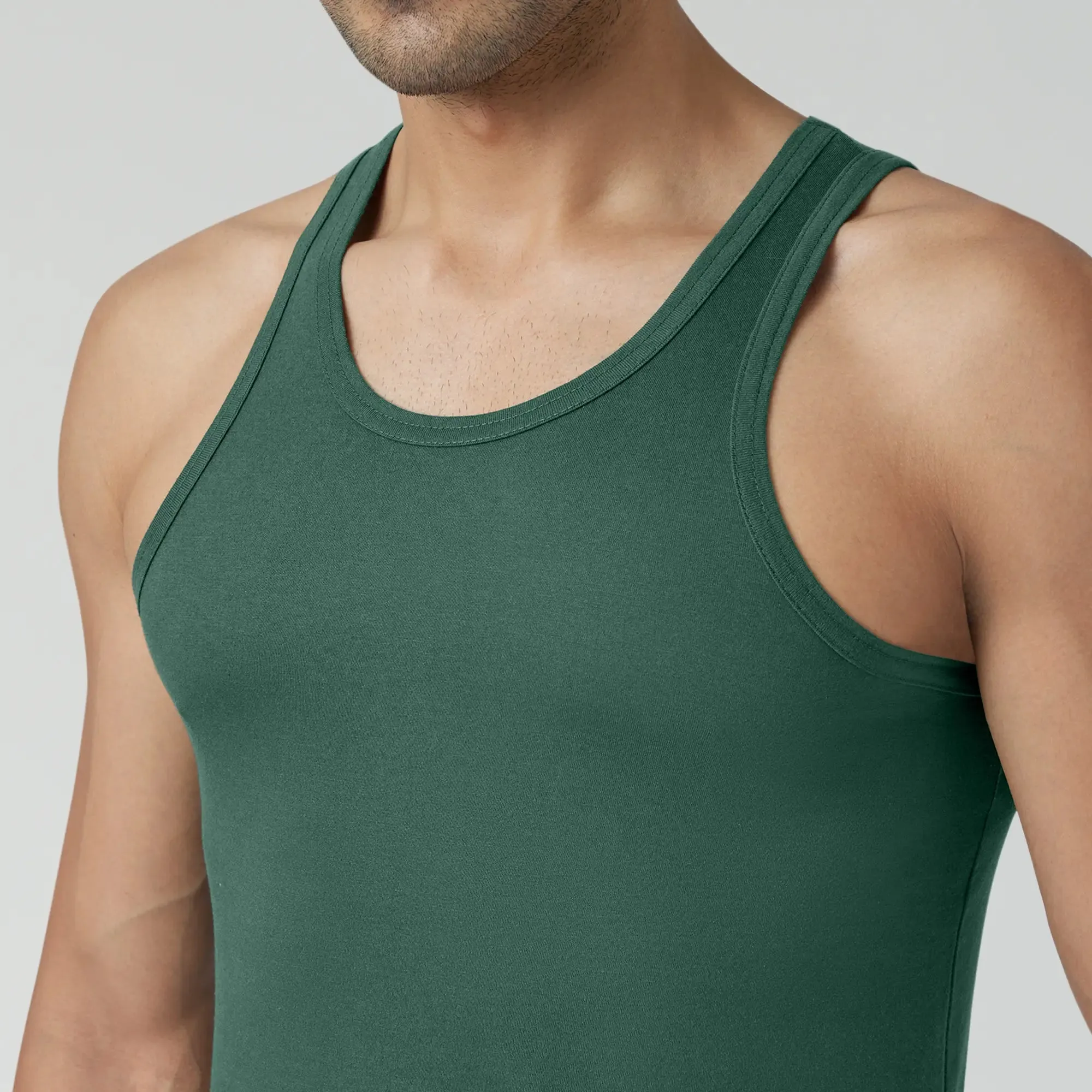 Ace Modal-Cotton Vest Forest Green