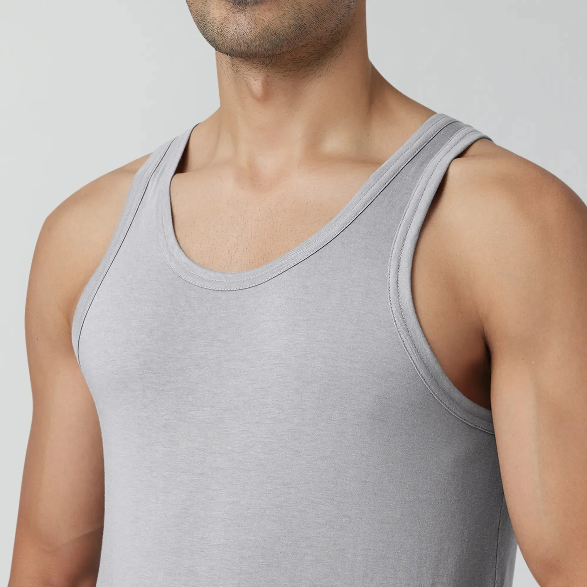 Ace Modal-Cotton Vest Frost Grey