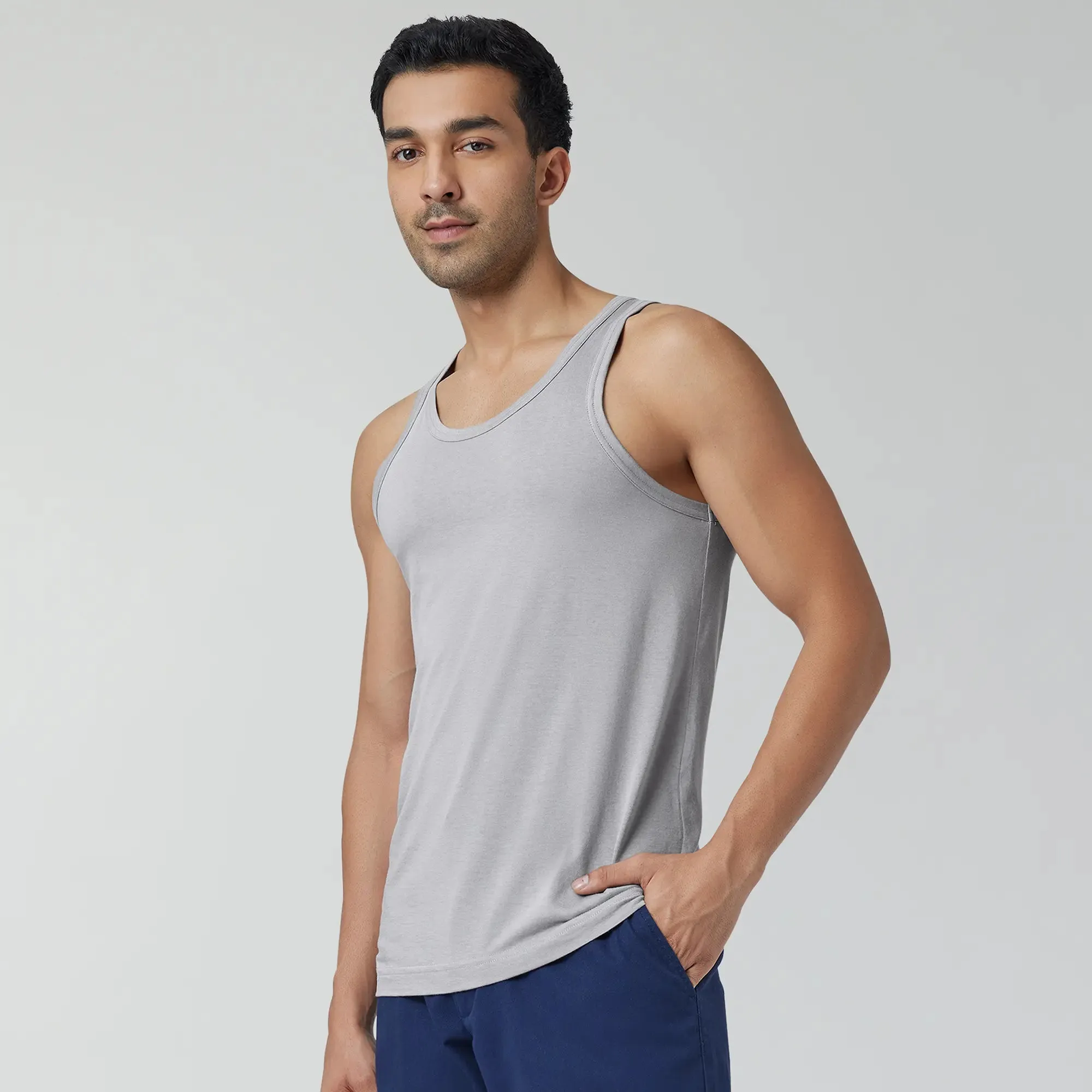 Ace Modal-Cotton Vest Frost Grey