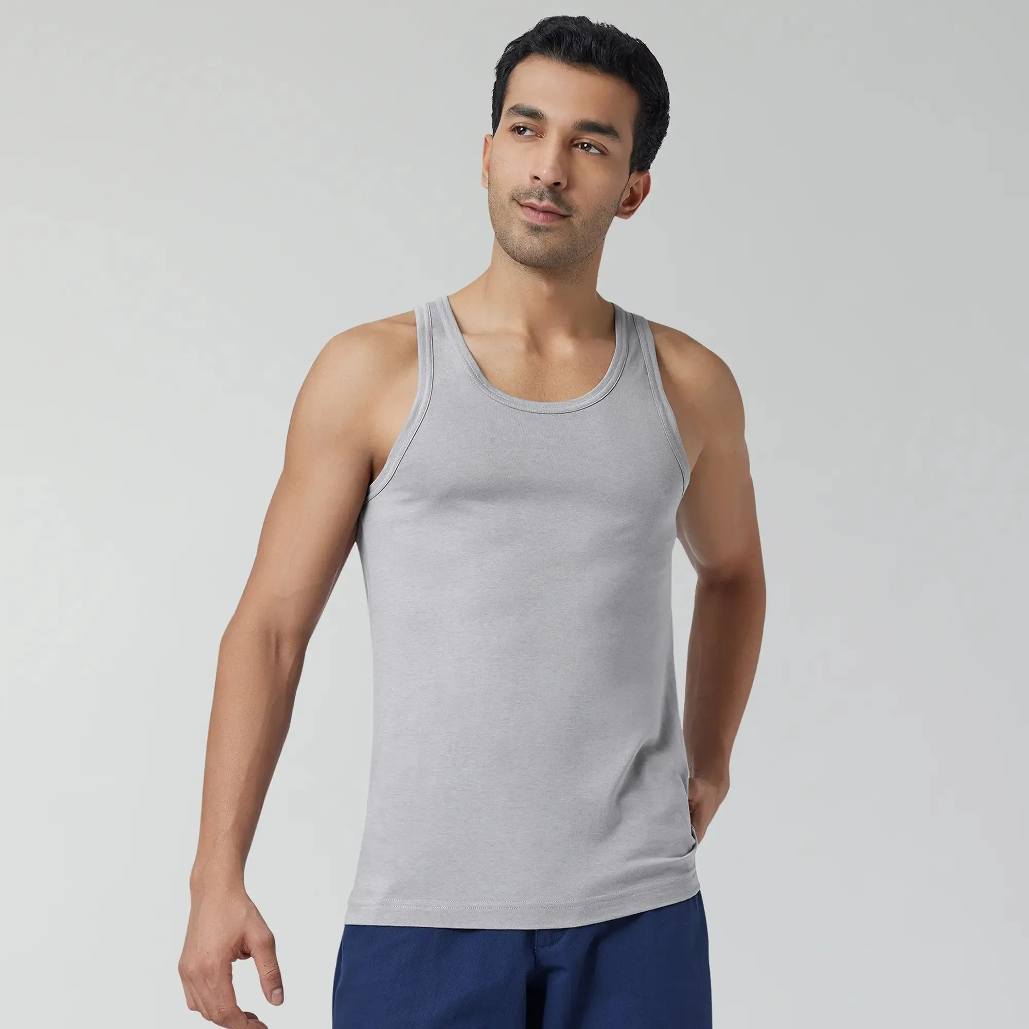 Ace Modal-Cotton Vest Frost Grey