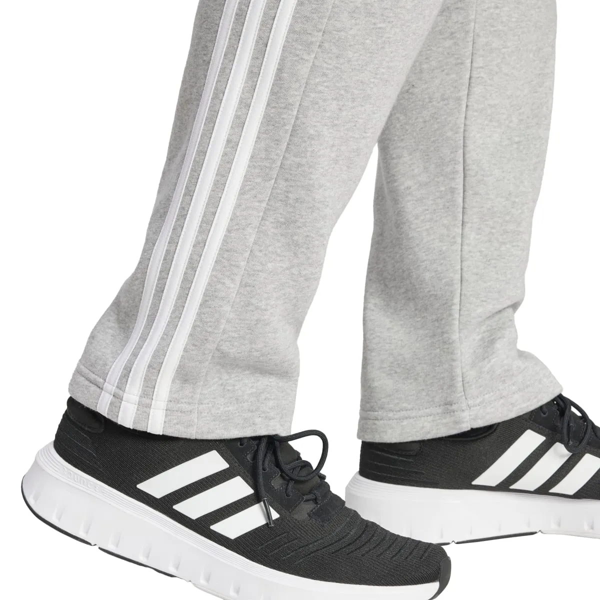 adidas Men's Essentials 3-Stripes Open Hem Fleece Joggers