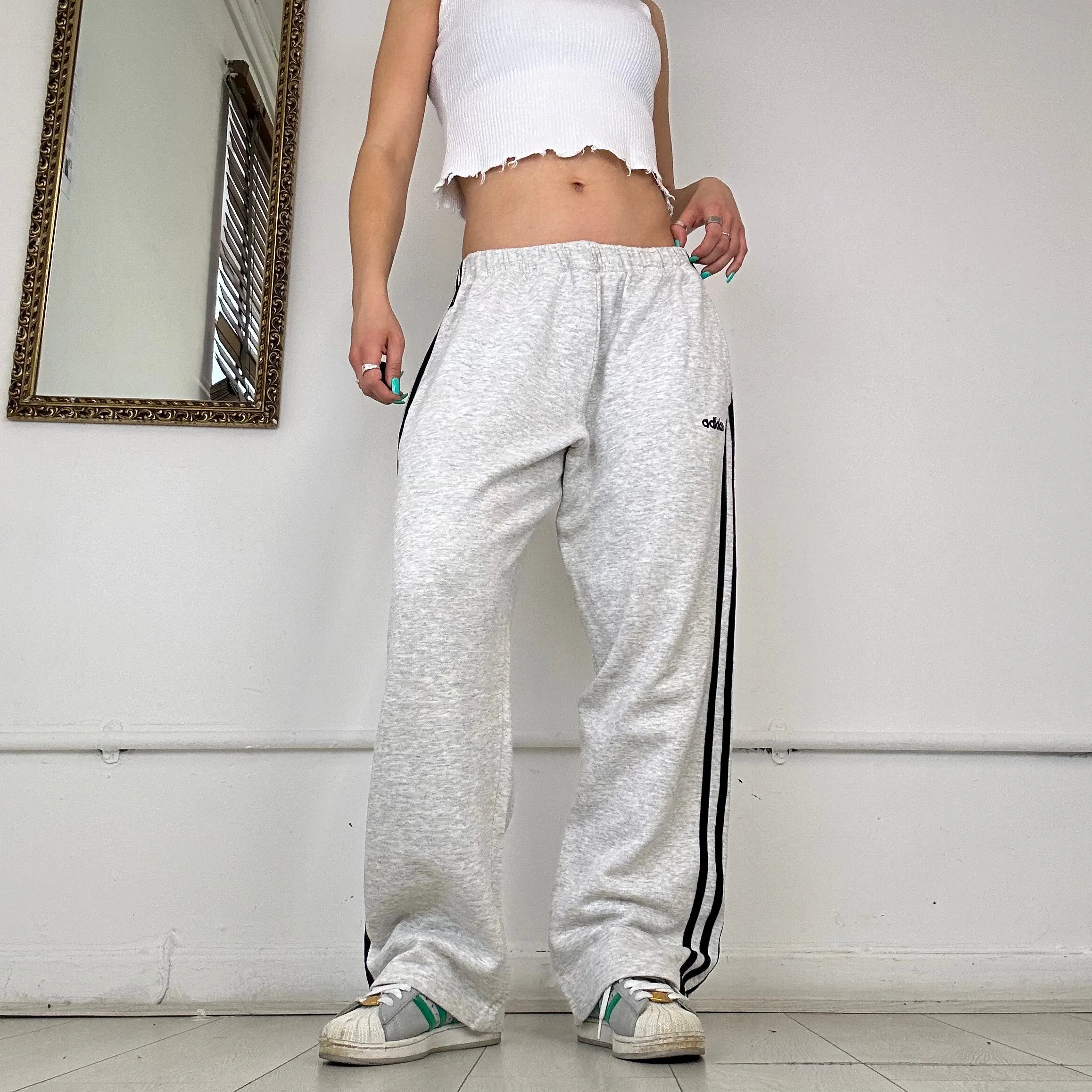 adidas three stripe joggers