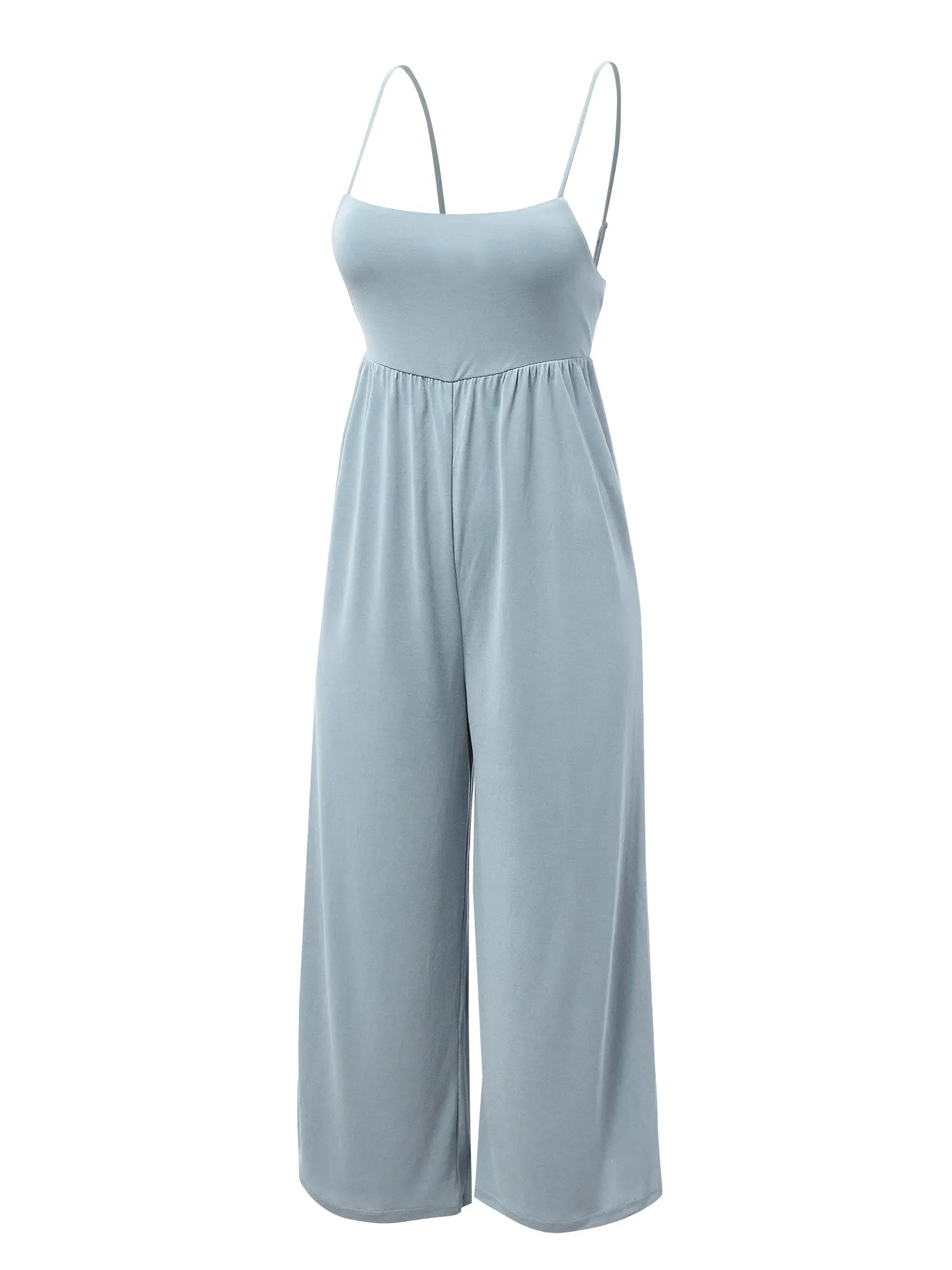 Adjustable Spaghetti Strap Soft Jumpsuit (WFR1234)