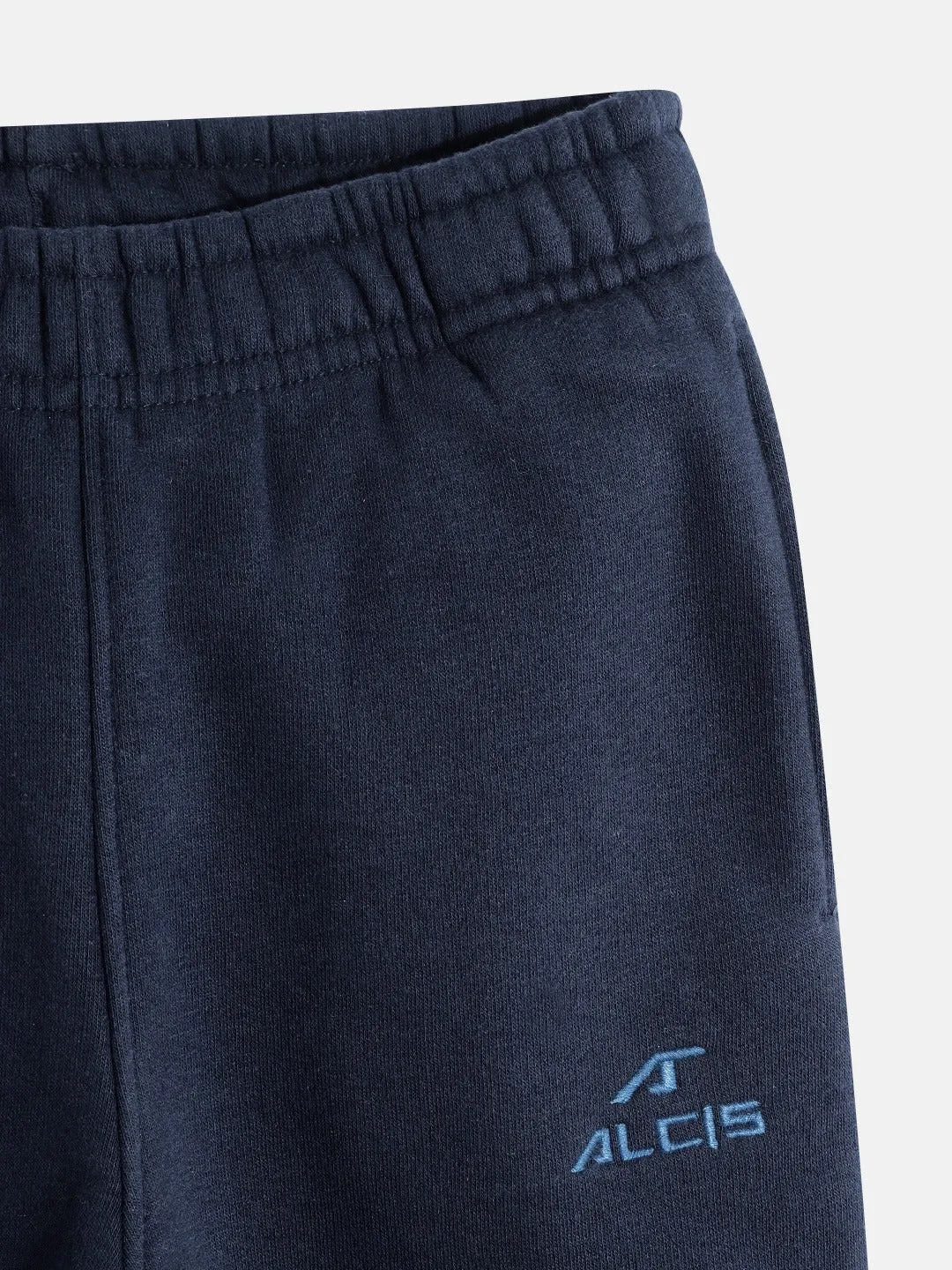 ALCIS Boys Navy Blue Solid With Brand Logo Embroidered Track Pants