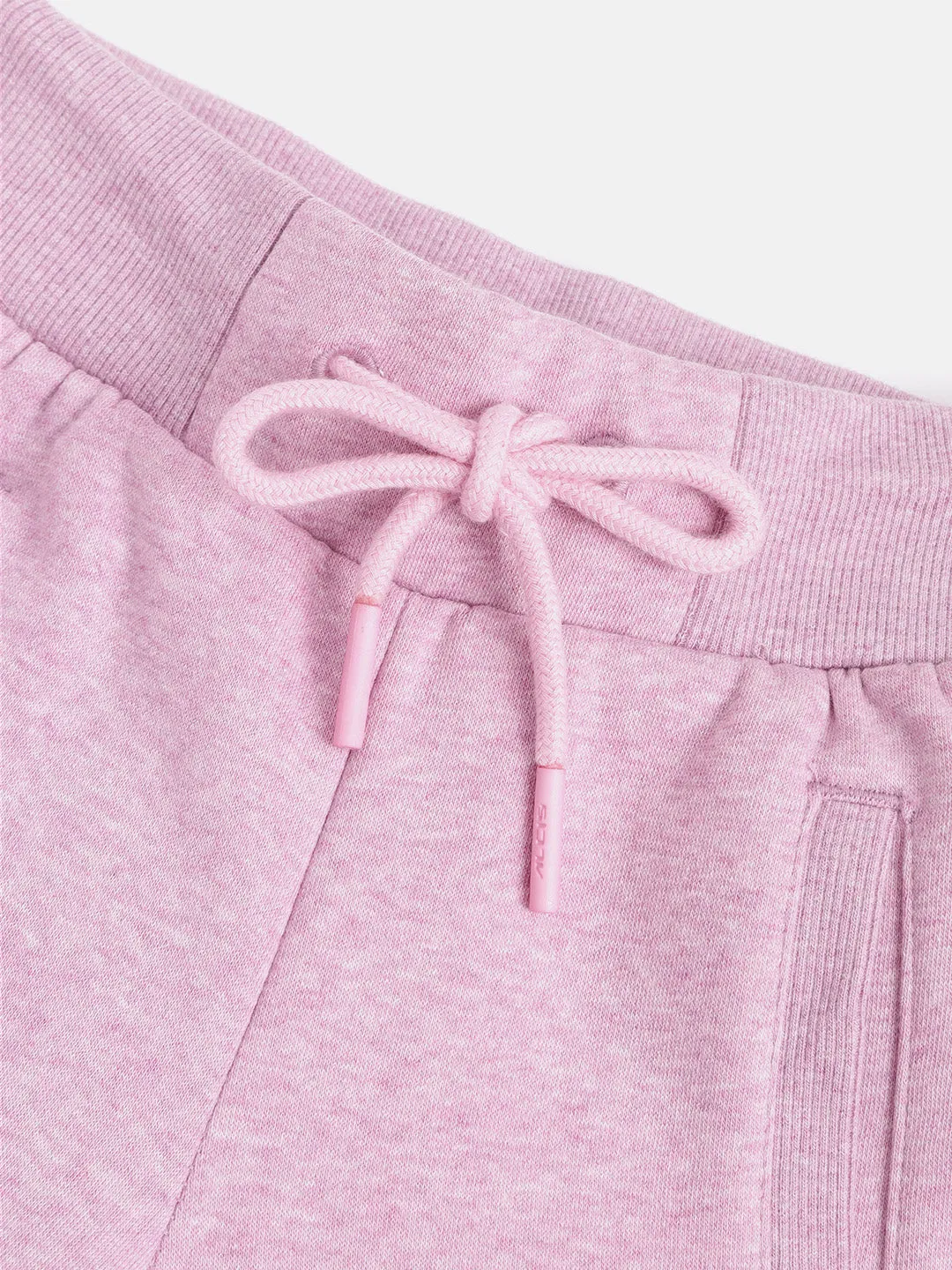 Alcis Girls Pink Solid Knitted Track Pants