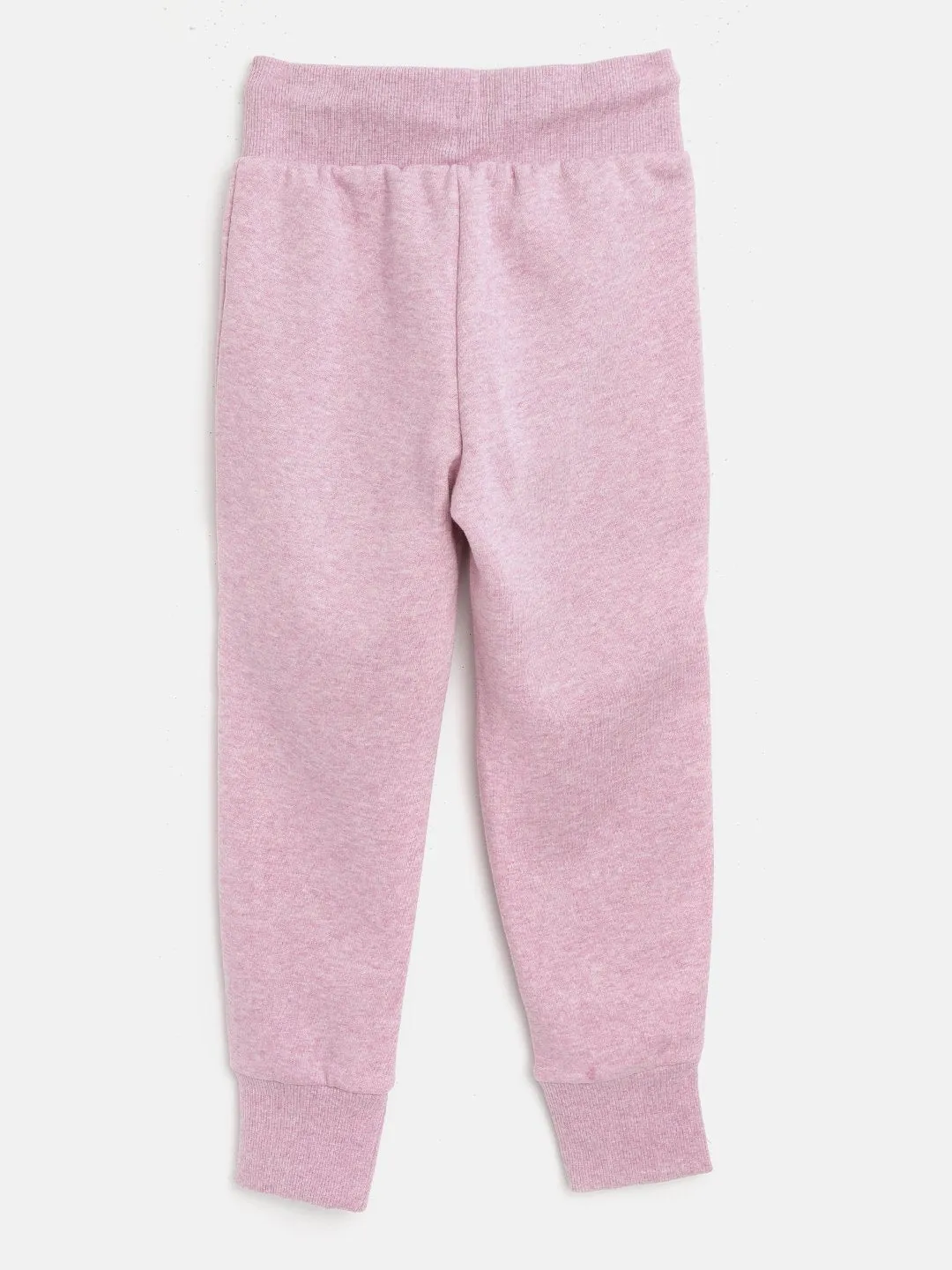 Alcis Girls Pink Solid Straight Fit Knitted Sports Joggers