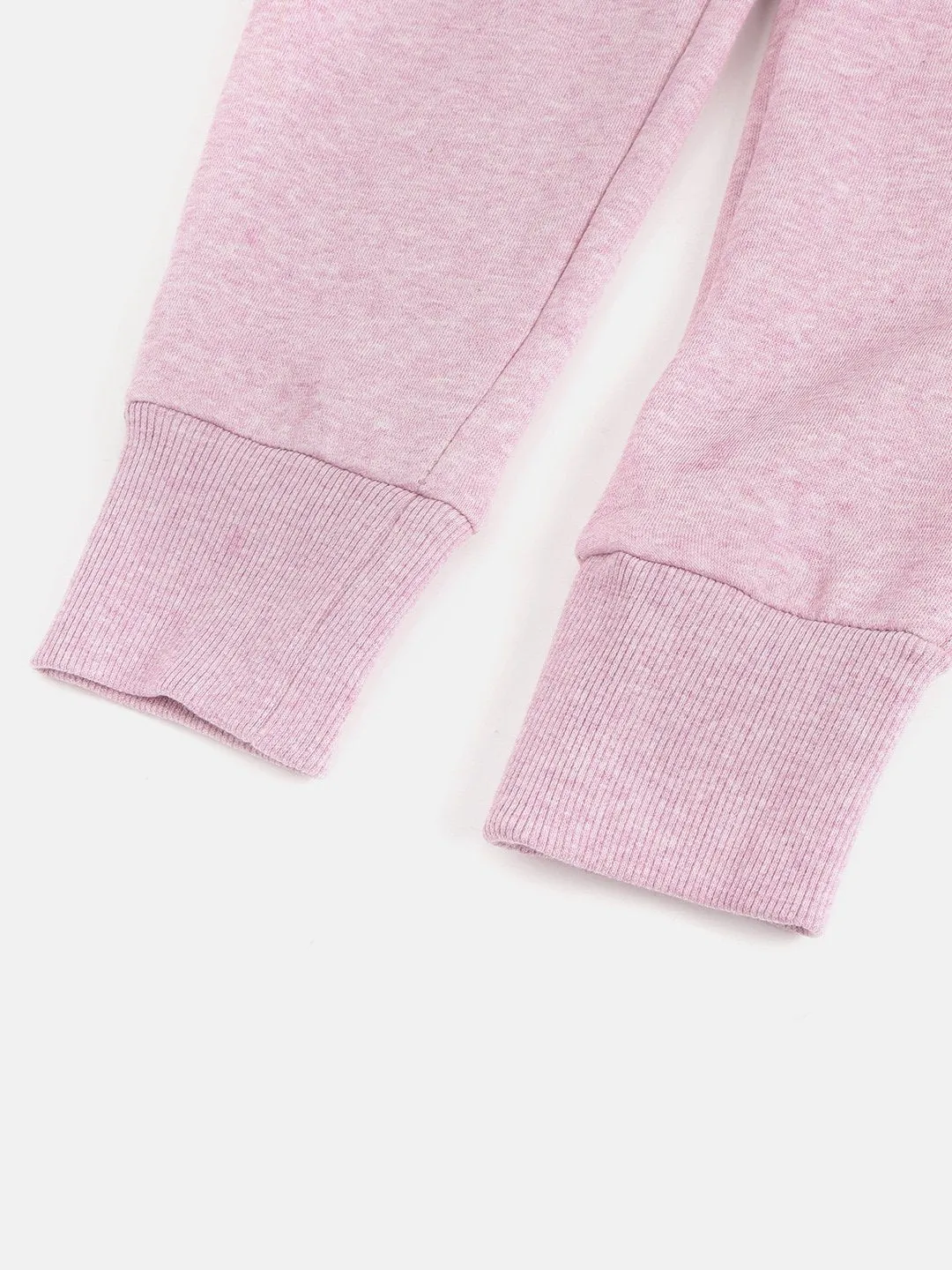 Alcis Girls Pink Solid Straight Fit Knitted Sports Joggers