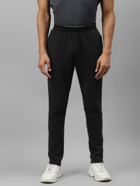 Alcis Men Black Solid Straight Fit Track Pants