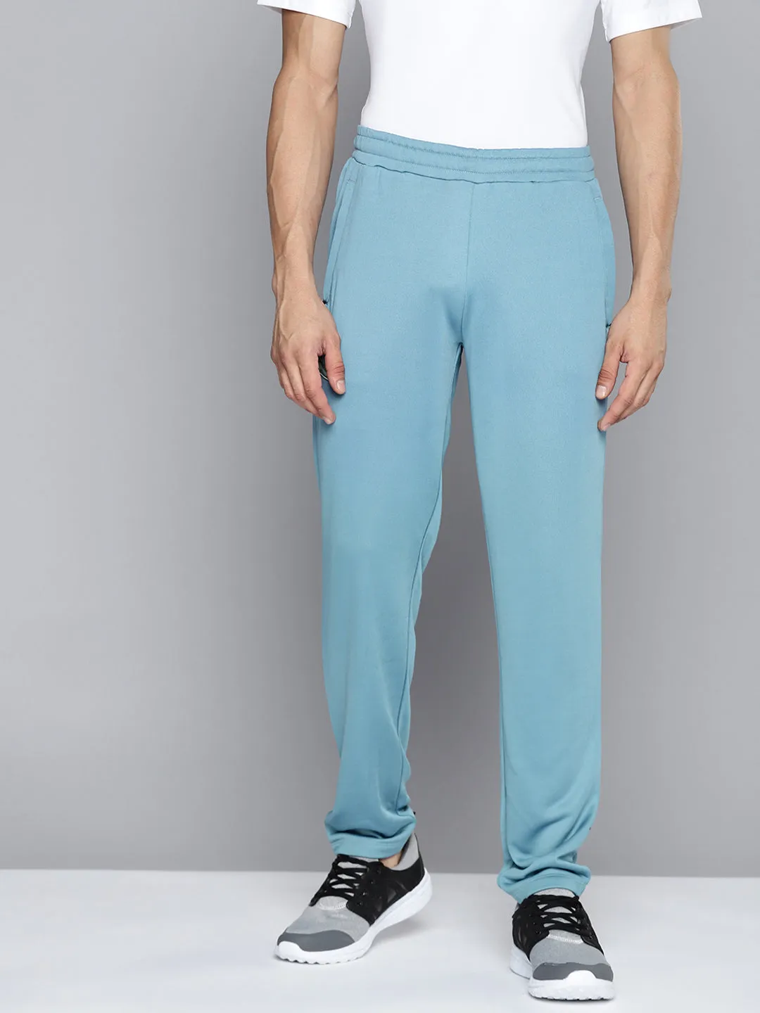 Alcis Men Blue Solid Slim Fit Track Pants