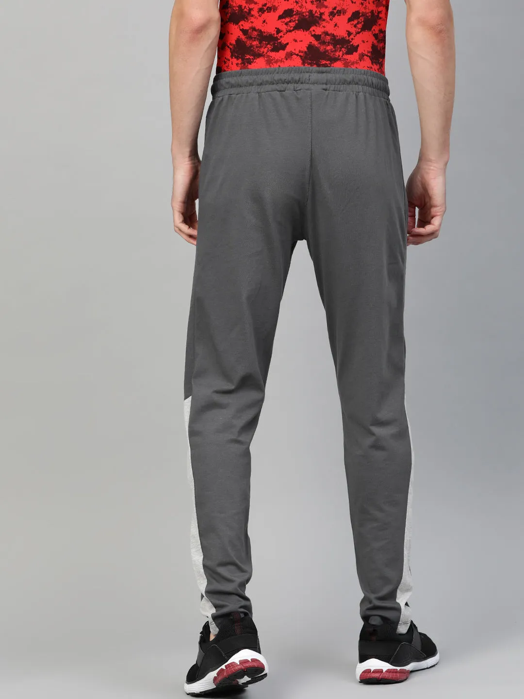 Alcis Men Charcoal Grey Slim Fit Solid Track Pants