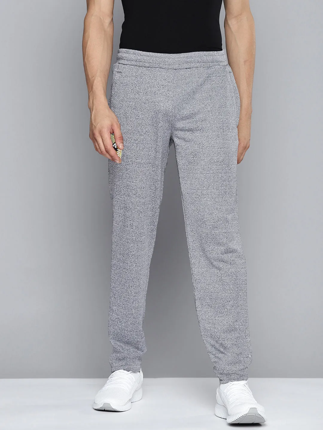 Alcis Men Charcoal Grey Solid Slim Fit Track Pants