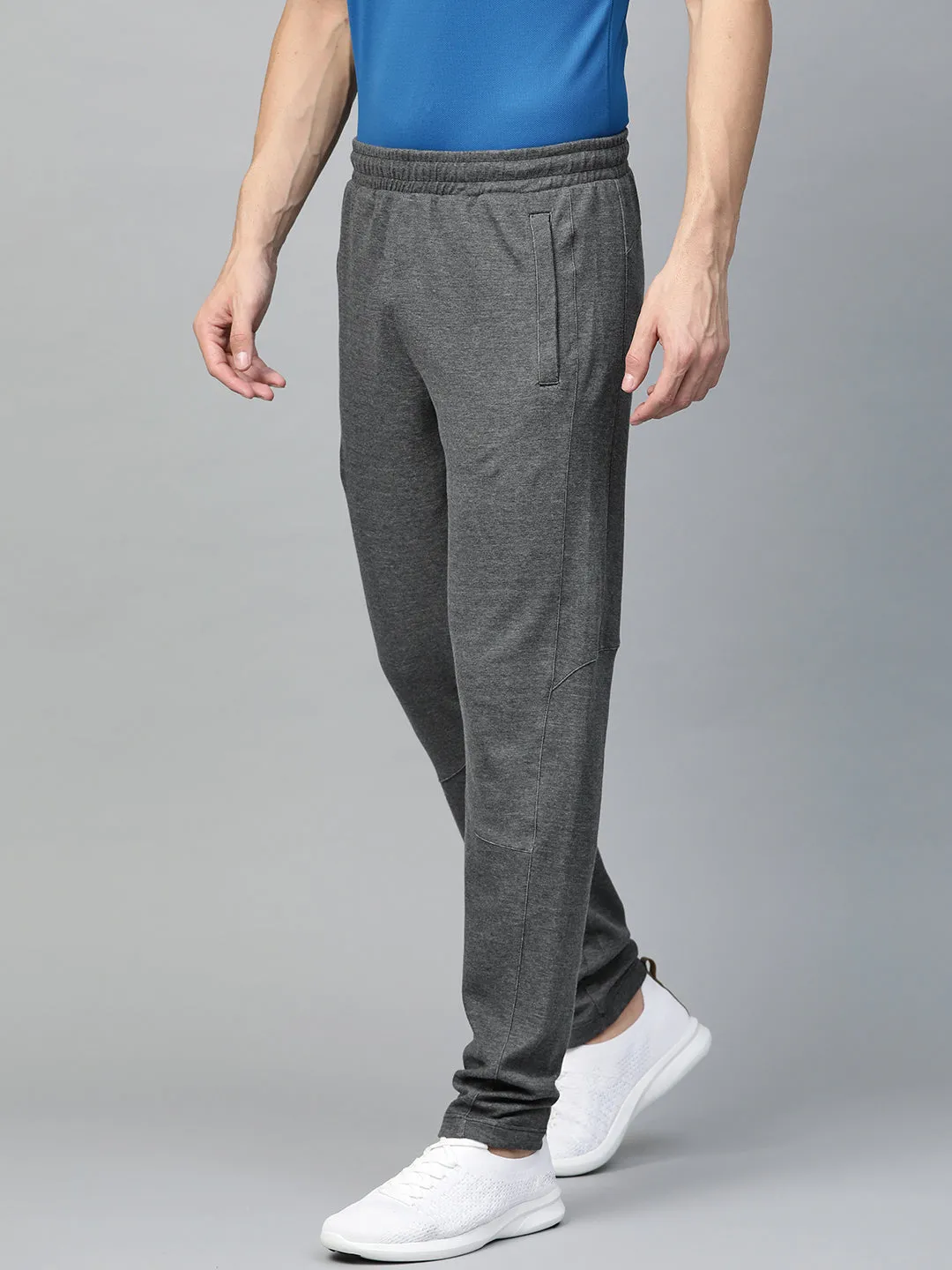 Alcis Men Charcoal Grey Solid Track Pants