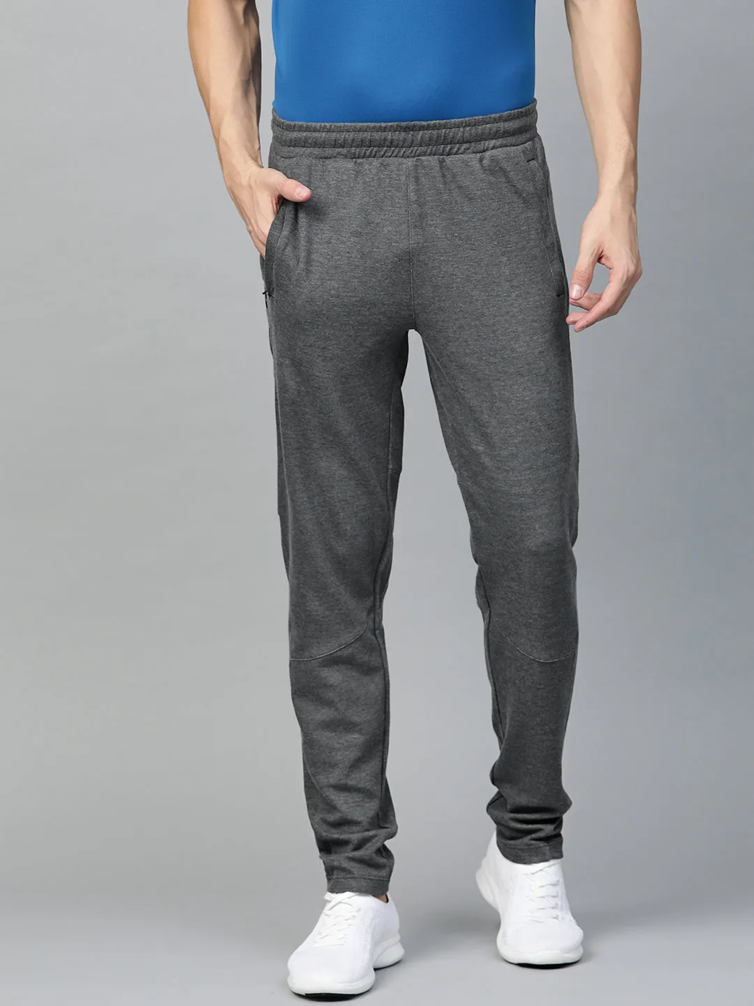 Alcis Men Charcoal Grey Solid Track Pants