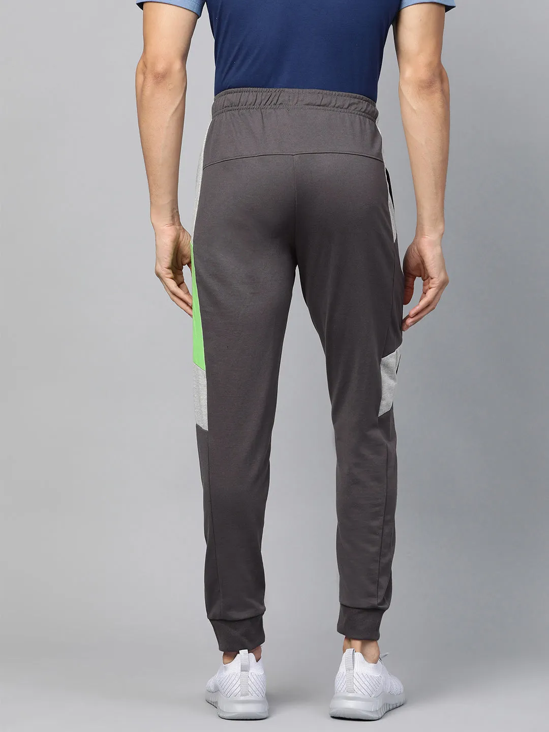 Alcis Men Grey Colourblocked Track Pants