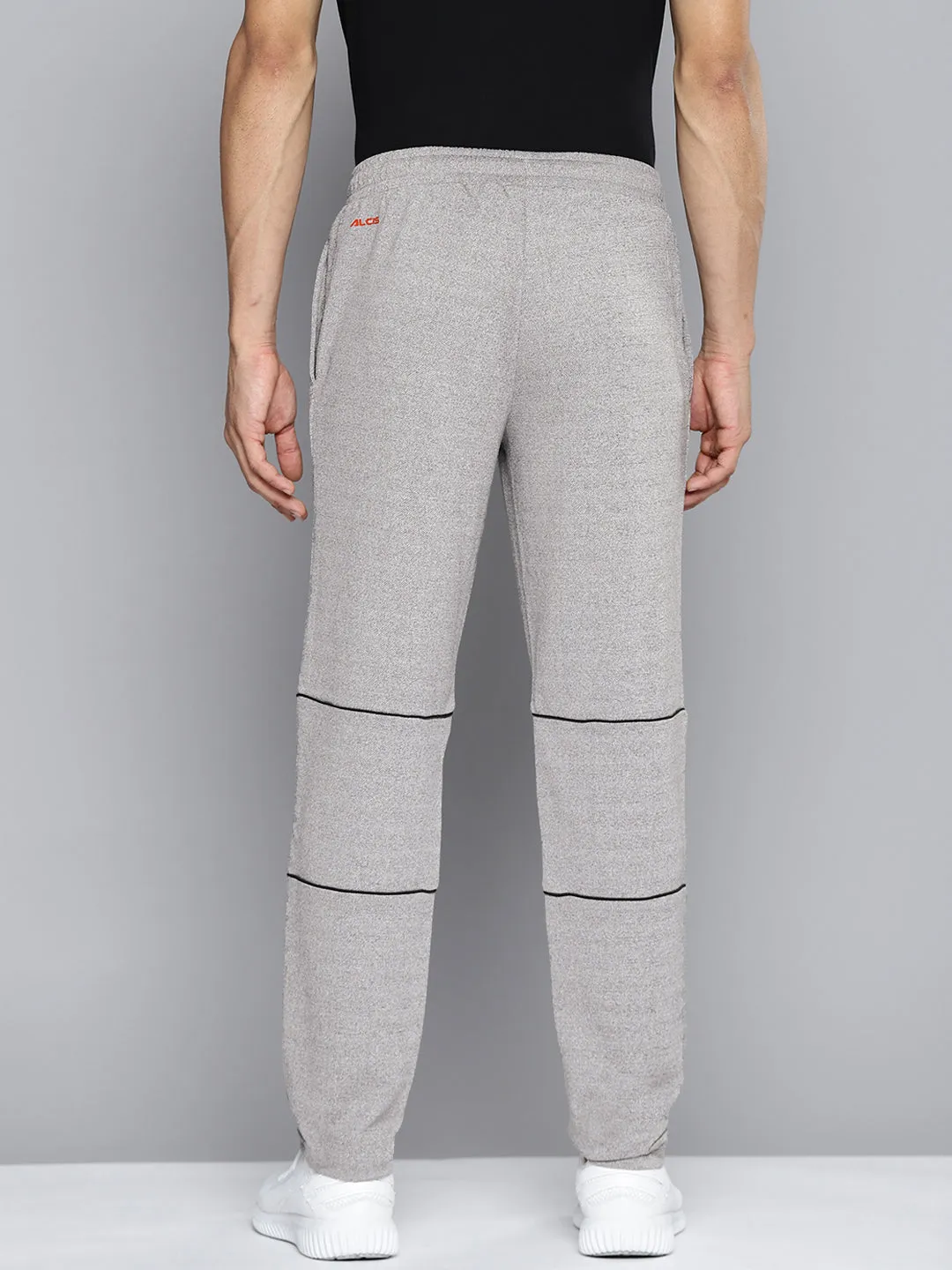 Alcis Men Grey Melange Printed Slim Fit Track Pants