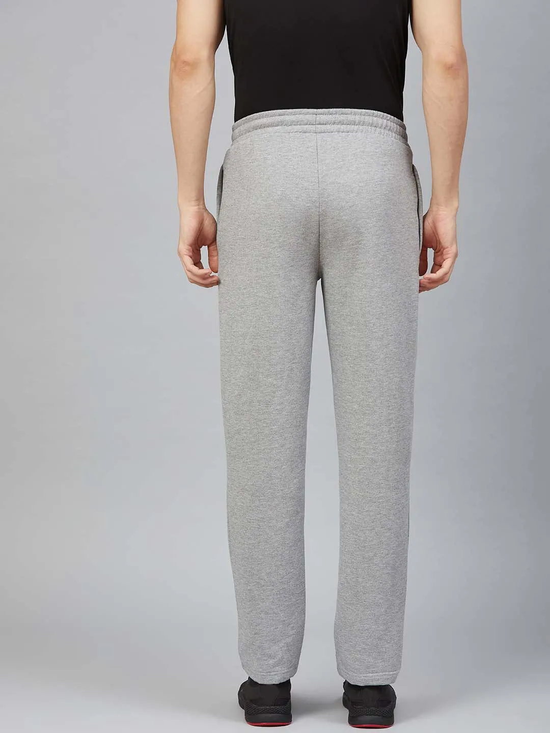 Alcis Men Grey Melange Solid Track pants