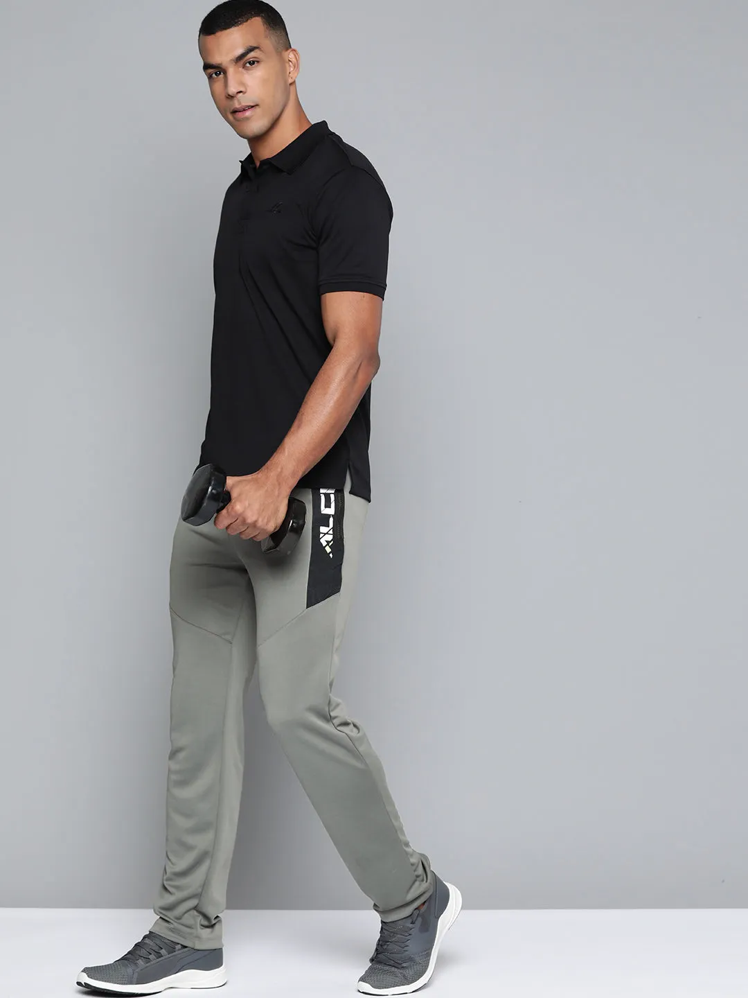 Alcis Men Grey Slim Fit Solid Running Track Pants