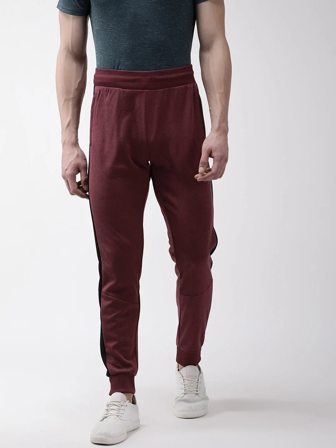 Alcis Men Maroon Slim Fit Solid Training Joggers