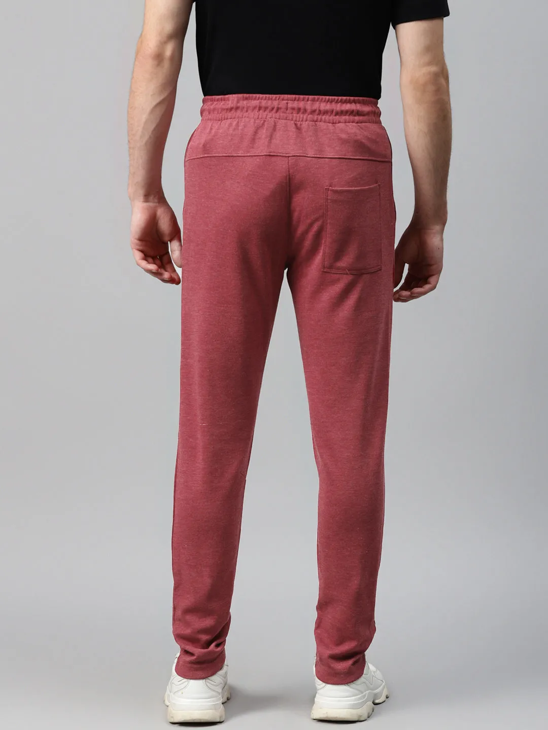 Alcis Men Maroon Solid Slim Fit Track Pants