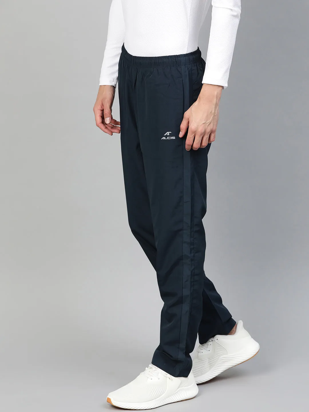 Alcis Men Navy Blue Slim Fit Solid Track Pants