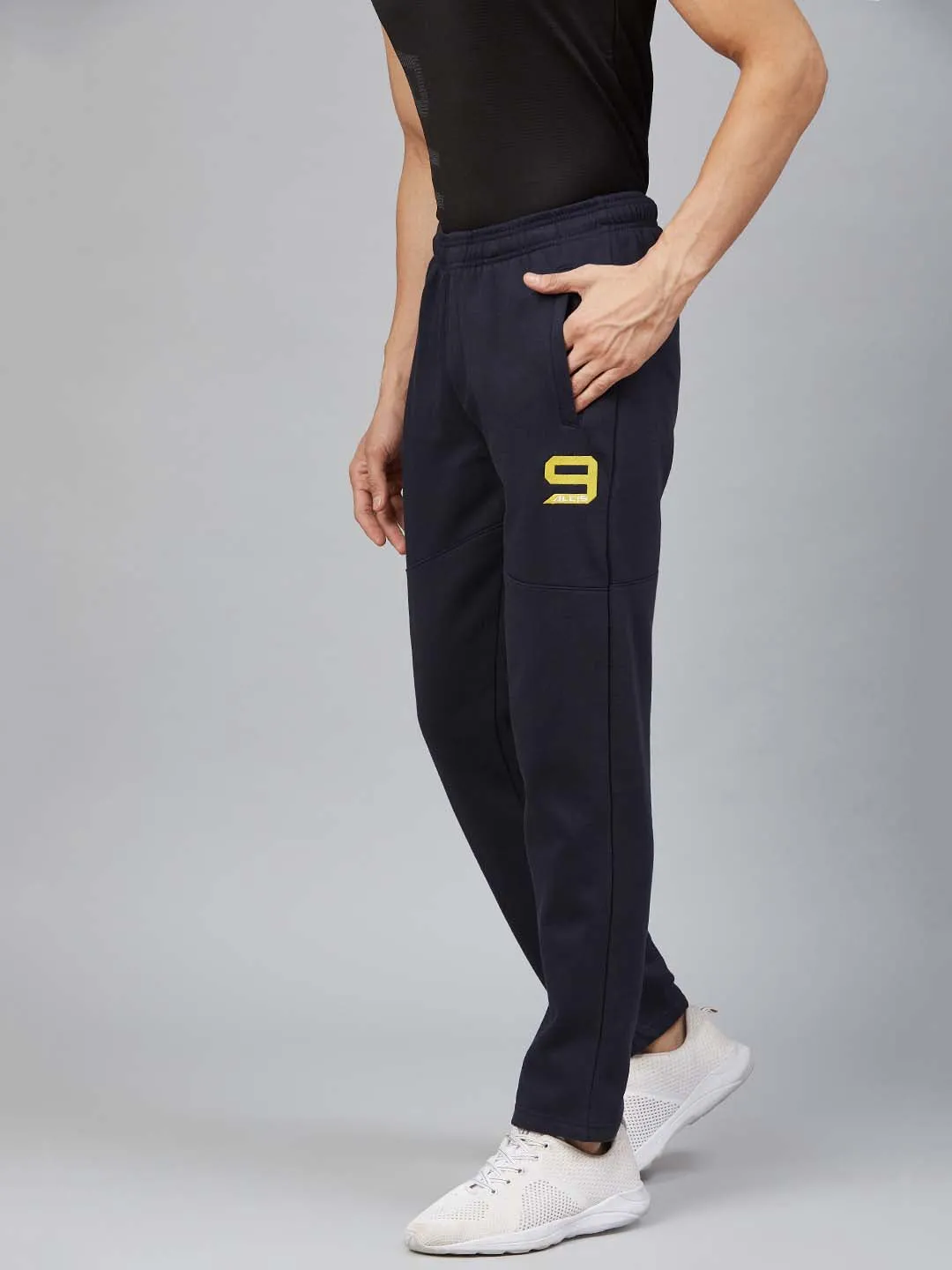 Alcis Men Navy Blue Solid Track Pants