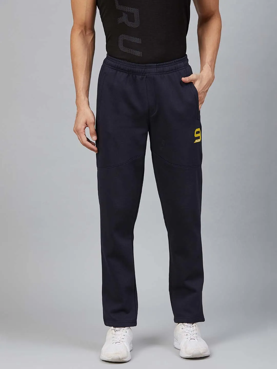 Alcis Men Navy Blue Solid Track Pants