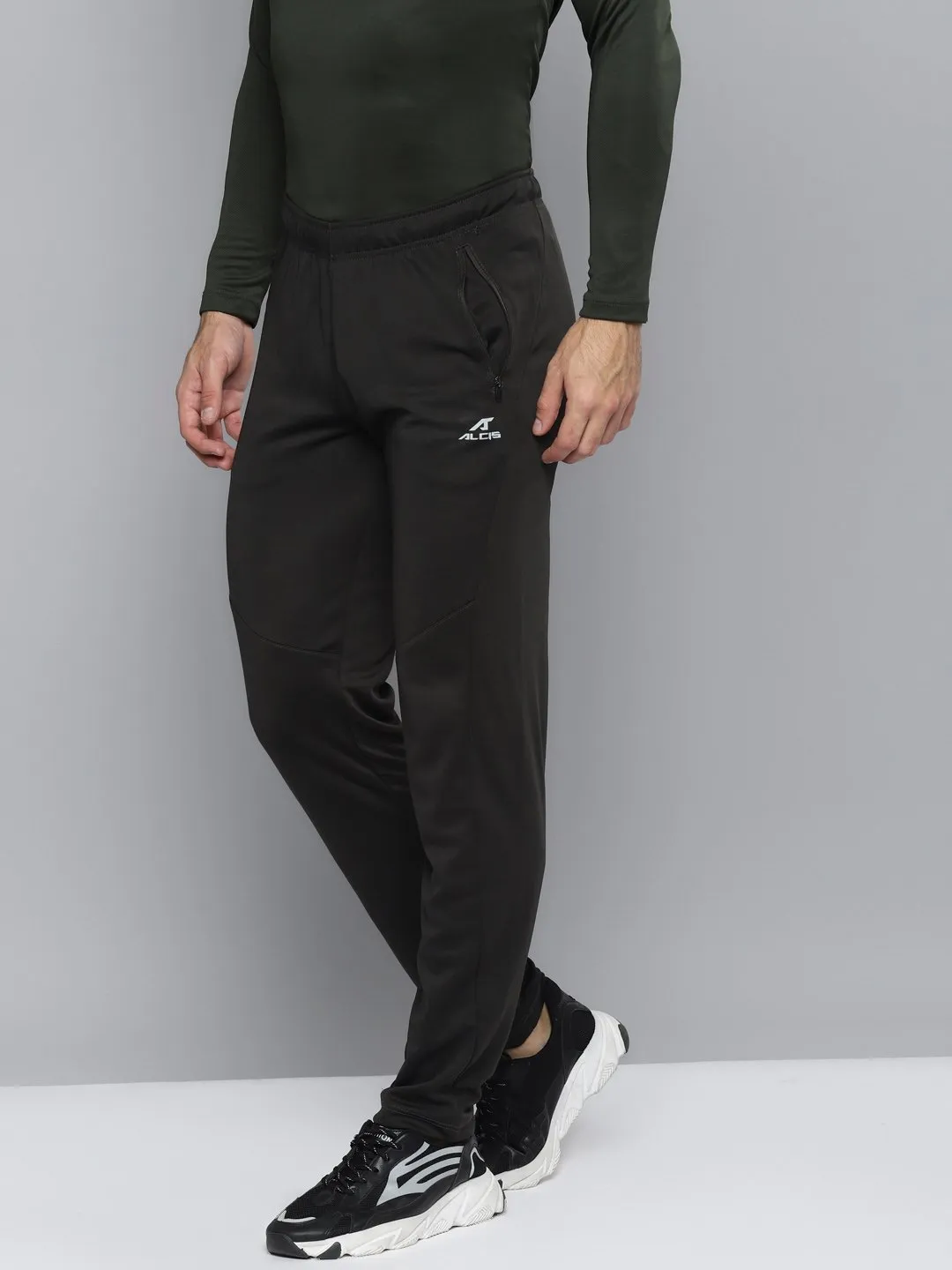 Alcis Men Solid Black Track Pant