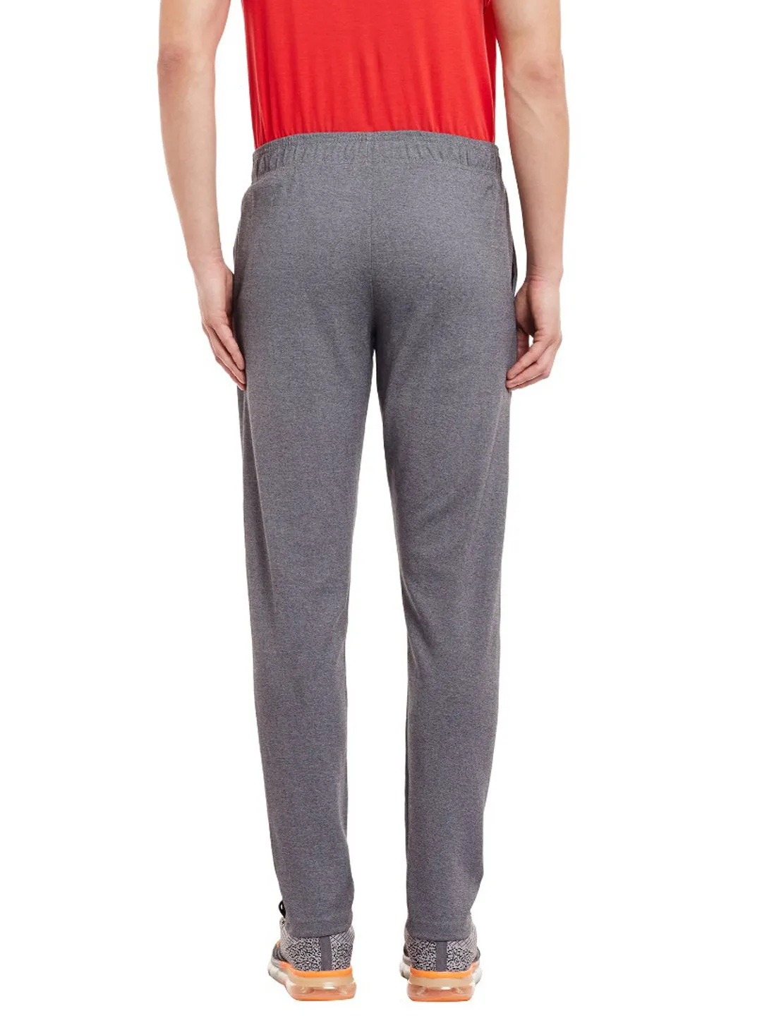 Alcis Men Solid Grey Melange Track Pant