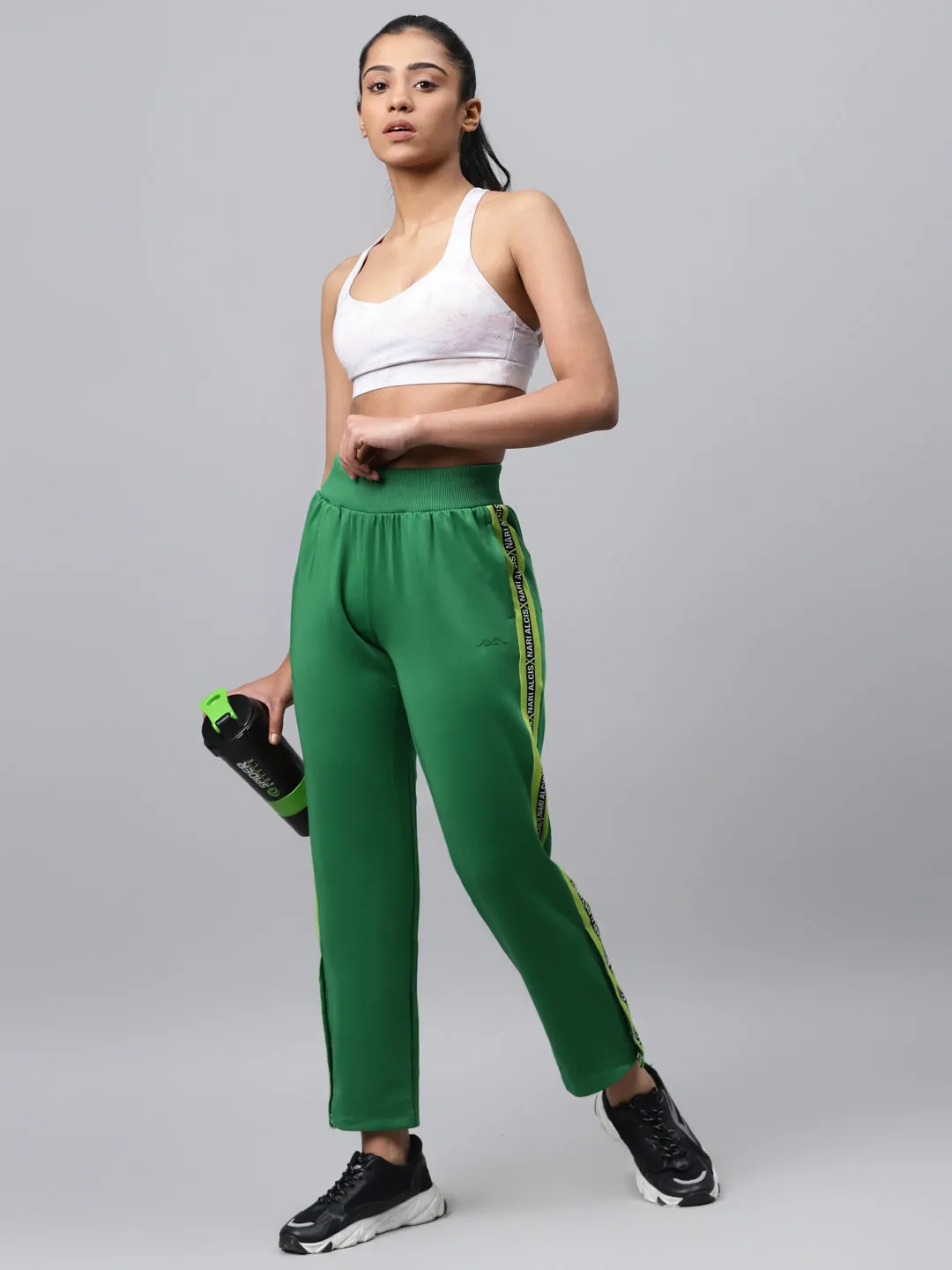 Alcis Women Green Solid Track Pants