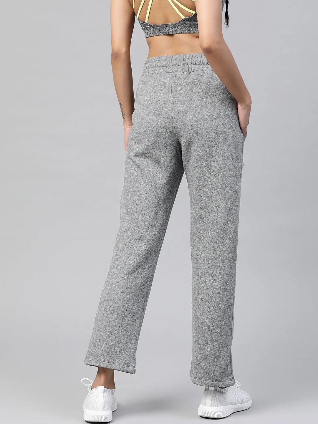 Alcis Women Grey Melange Solid Track Pants