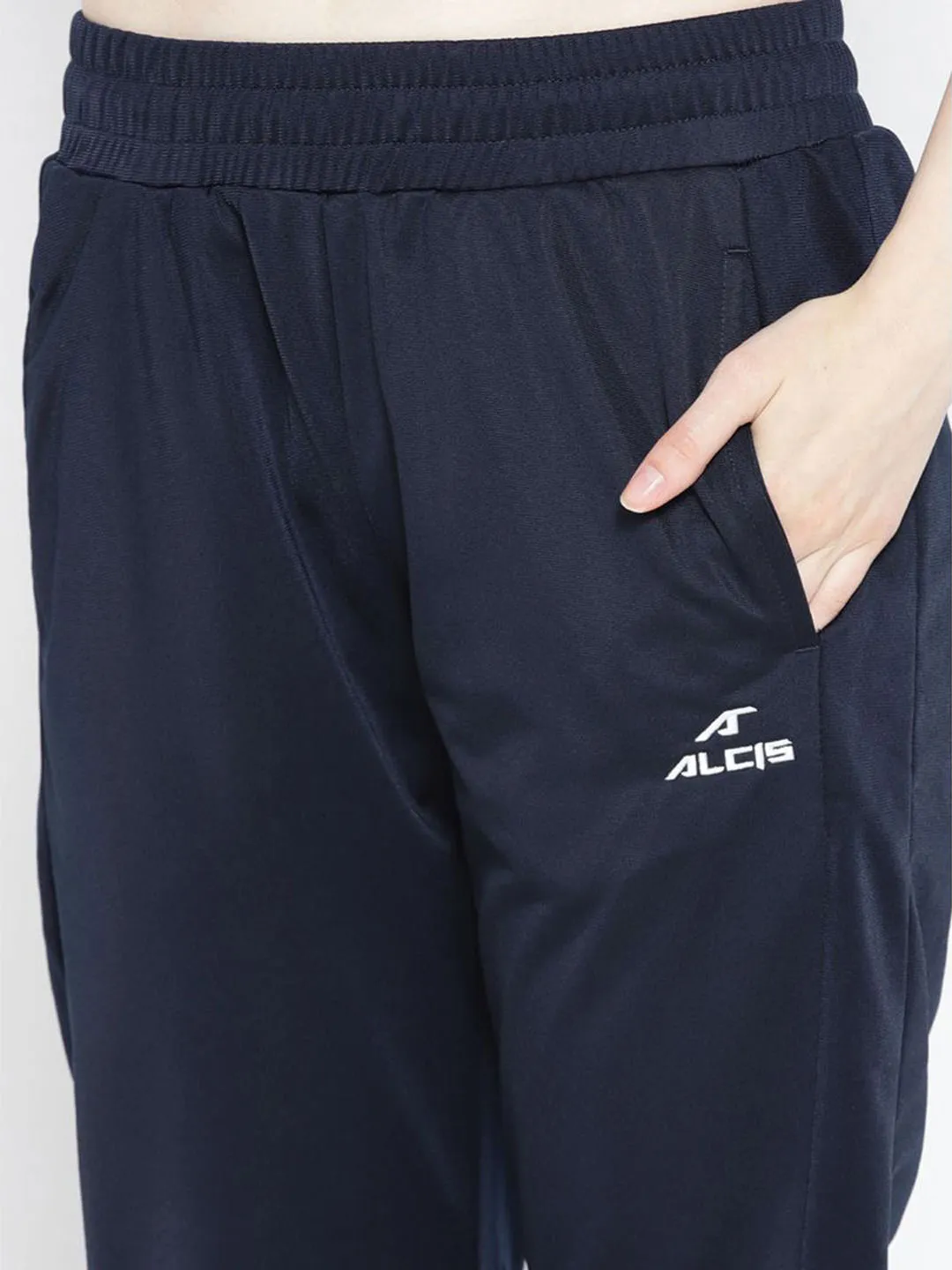 Alcis Women Navy Blue Solis Cropped Track Pants