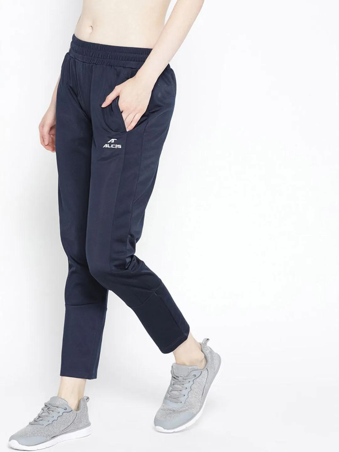 Alcis Women Navy Blue Solis Cropped Track Pants