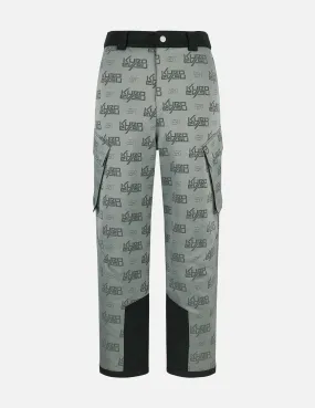 Allover Logo Jacquard Wide-leg Padded Ski Joggers