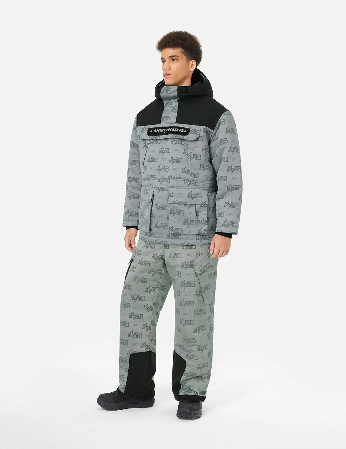 Allover Logo Jacquard Wide-leg Padded Ski Joggers