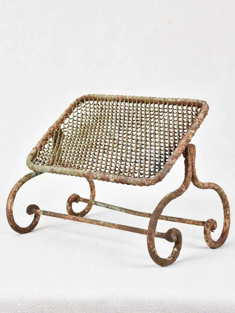 Antique French garden footrest - adjustable