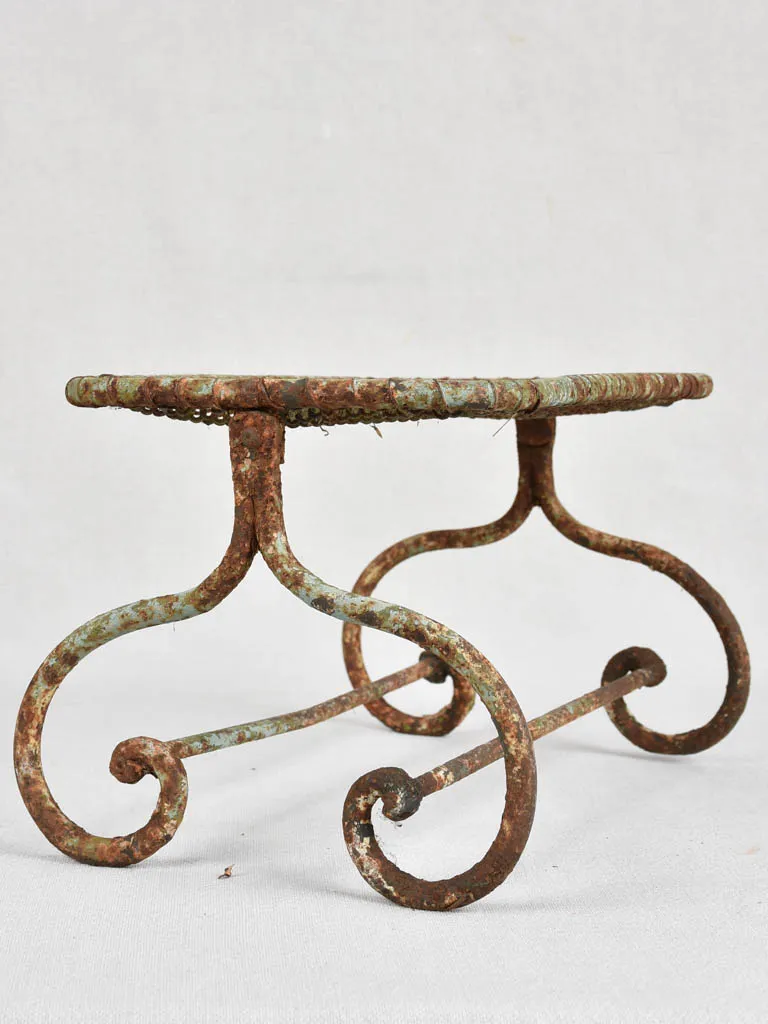 Antique French garden footrest - adjustable